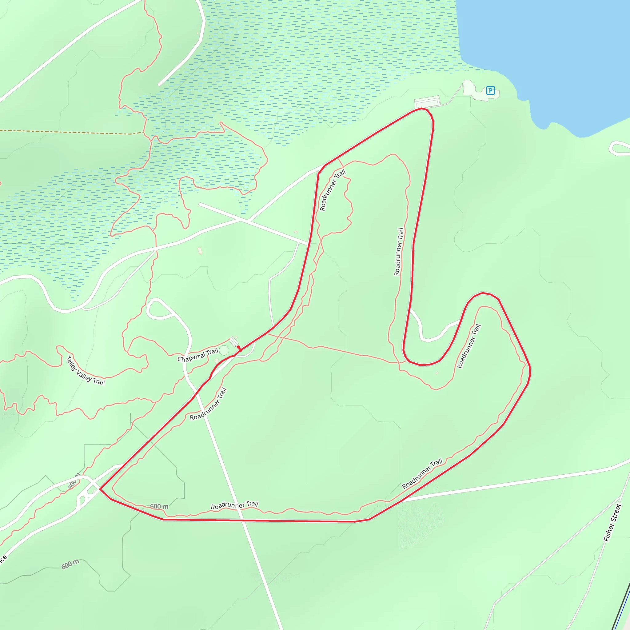 Strawberry and Road Runner Loop Trail mobile static map