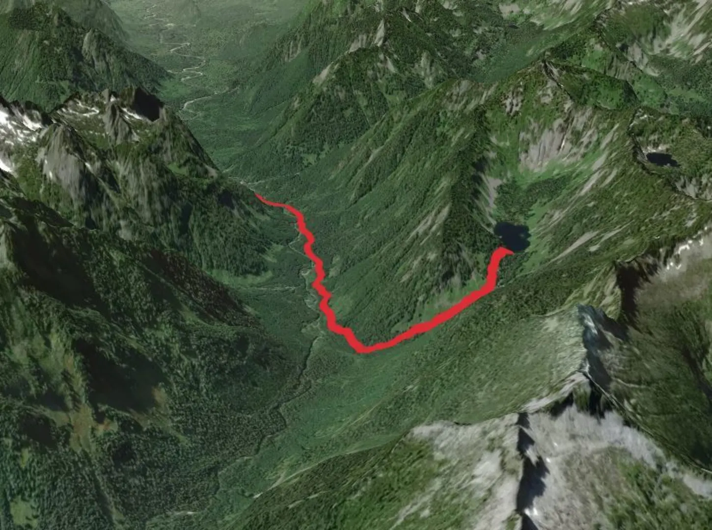 An image depicting the trail Marten Lake Trail and its surrounding area.