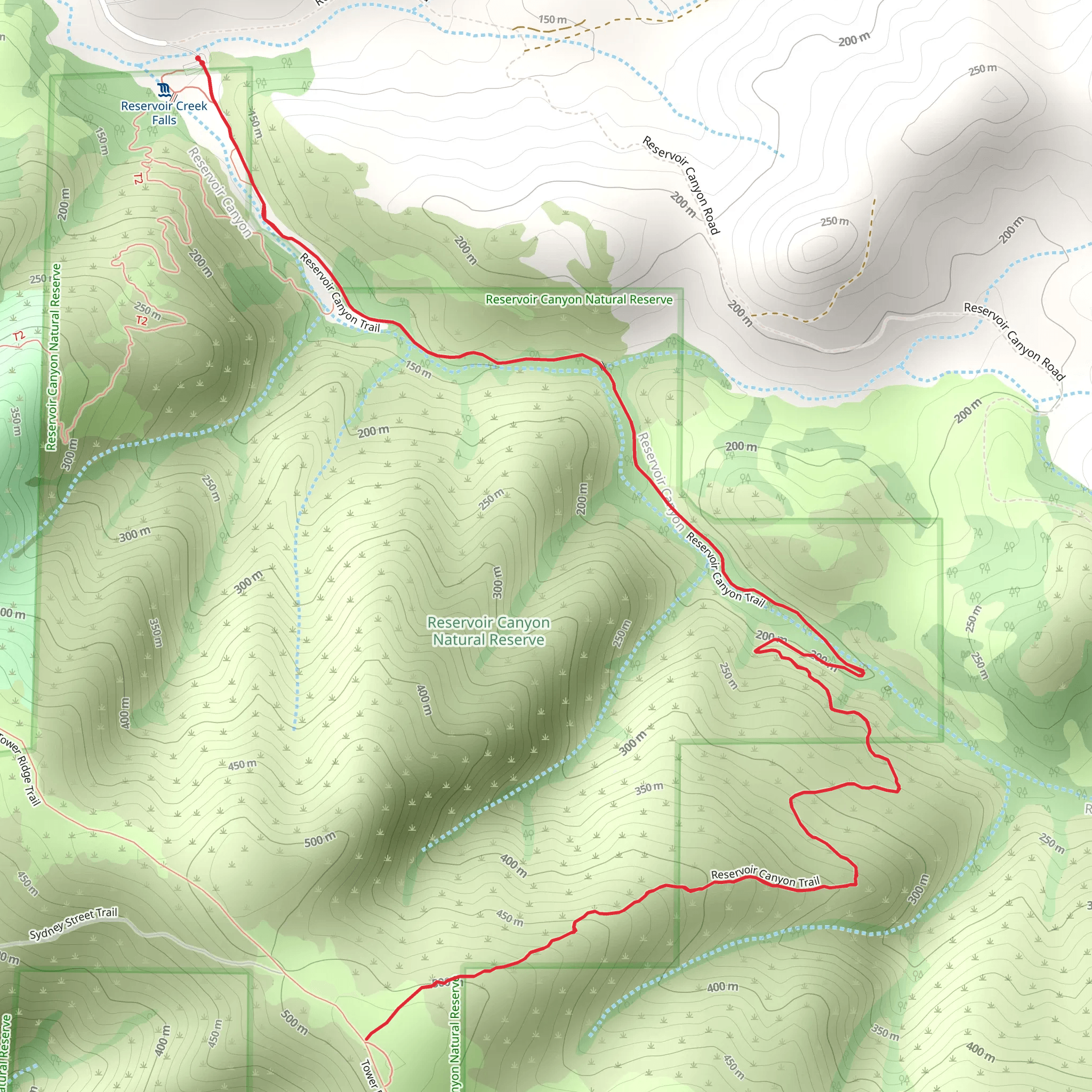 Reservoir Canyon Trail mobile static map