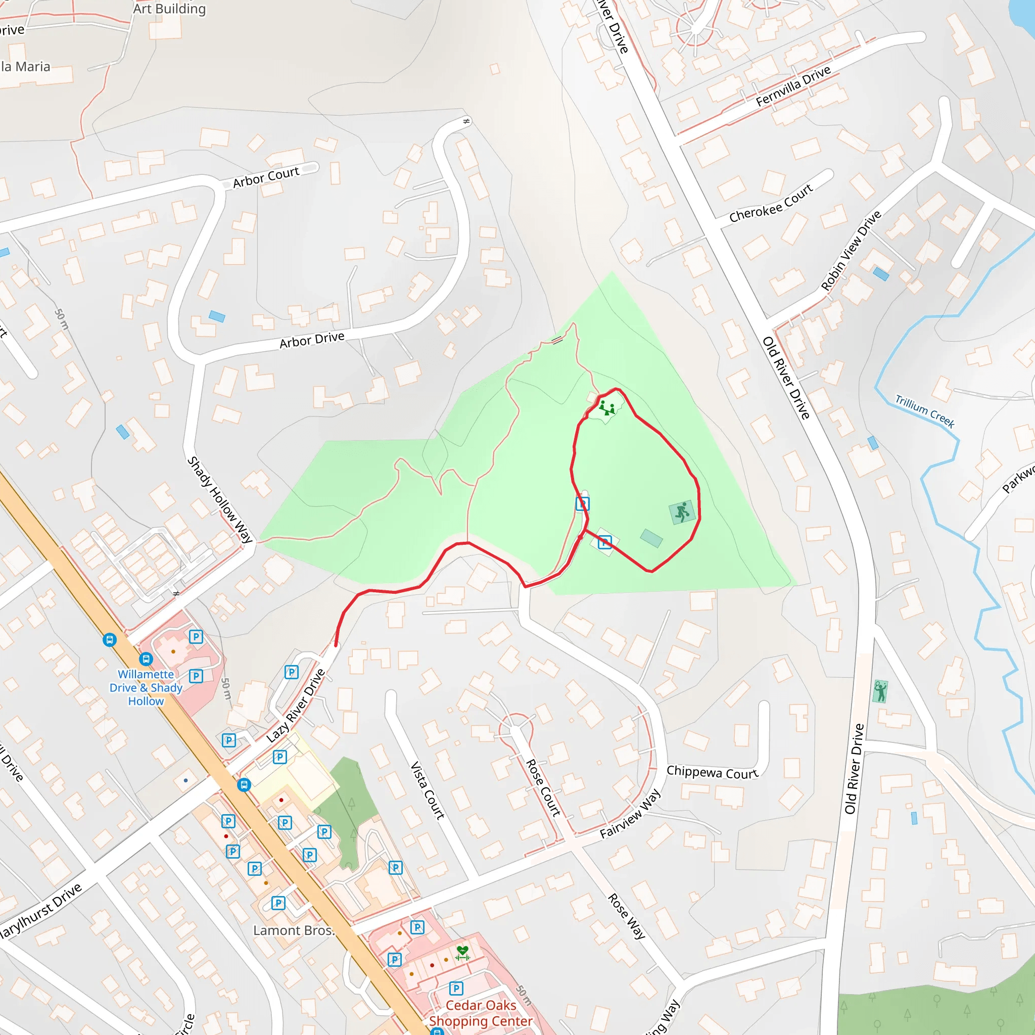 Robinwood Community Park Loop mobile static map