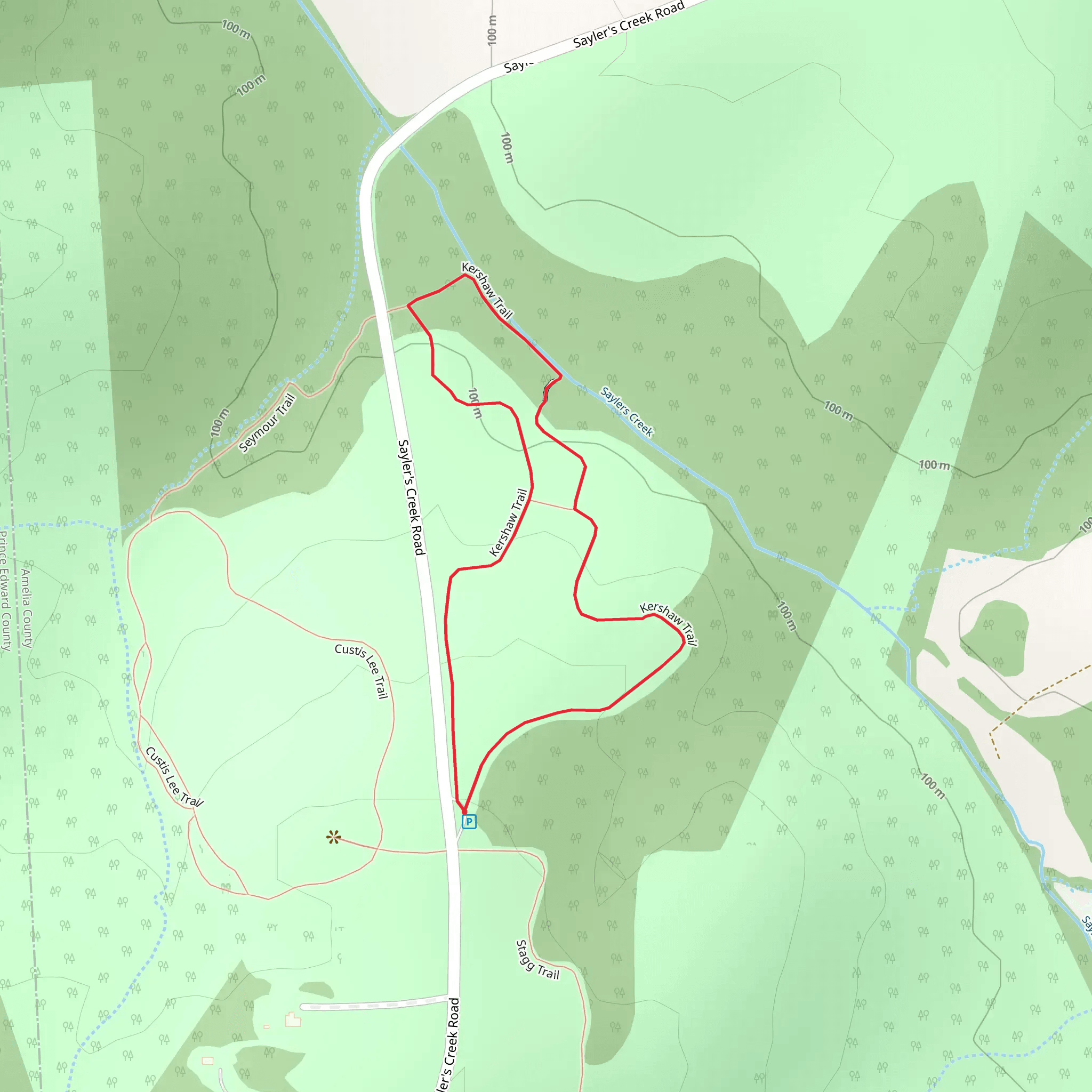 Kershaw Loop Trail mobile static map