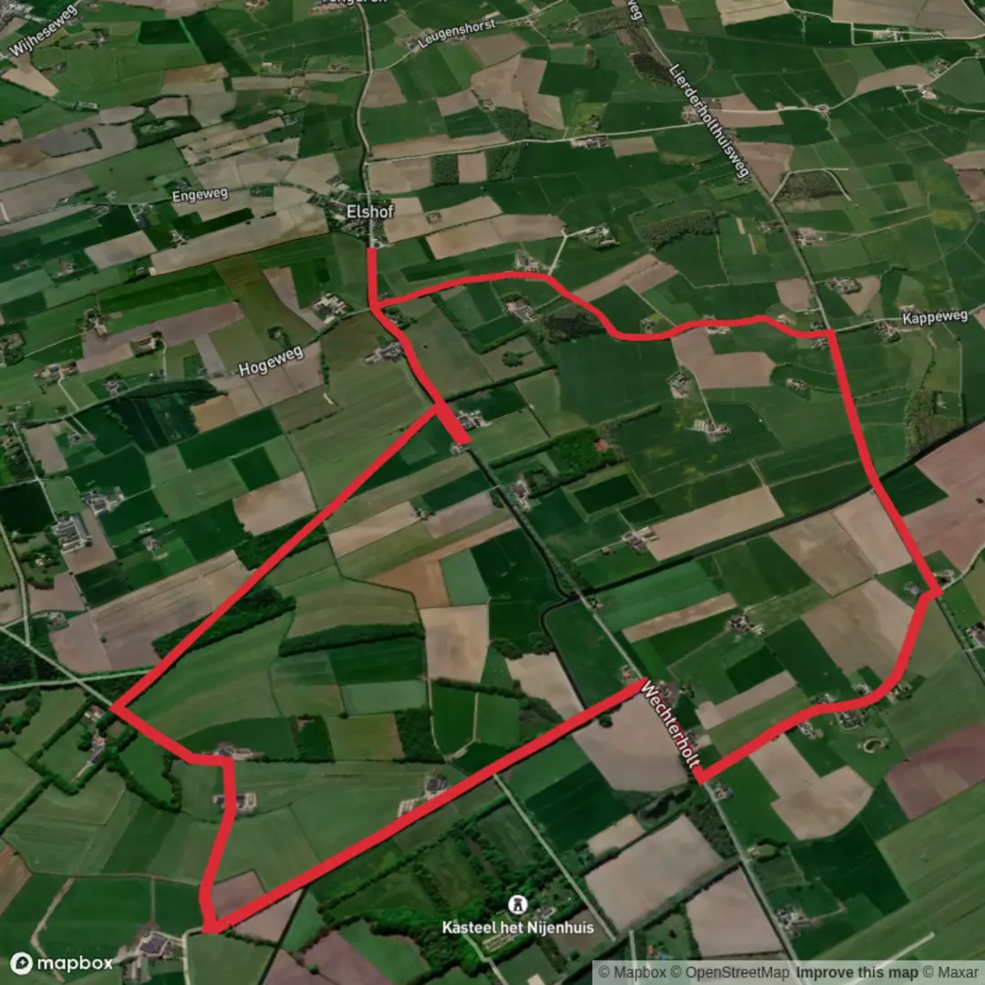 An image depicting the trail Tempelberg and Wechterholterbroek Loop and its surrounding area.