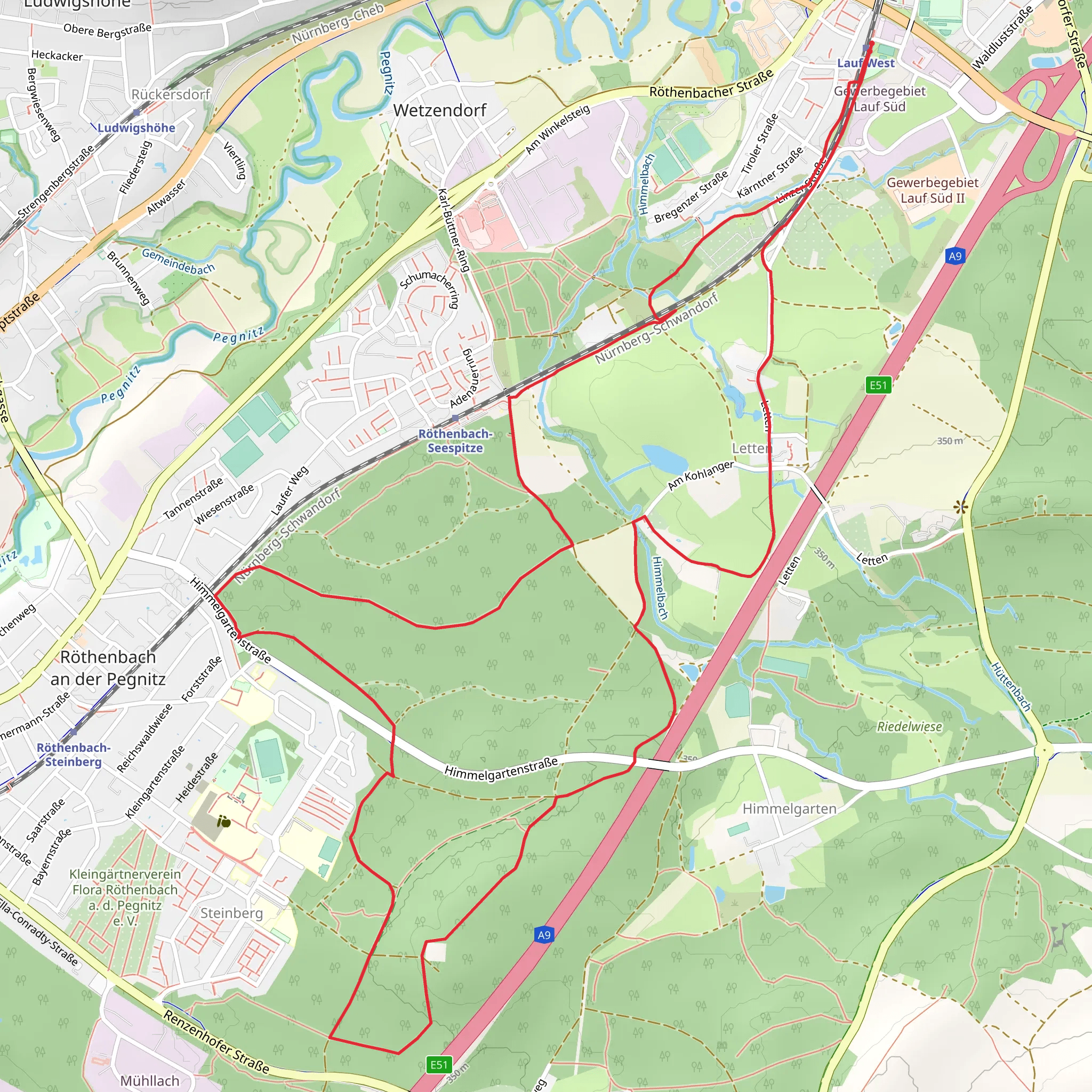 Röthenbach an der Pegnitz Loop mobile static map
