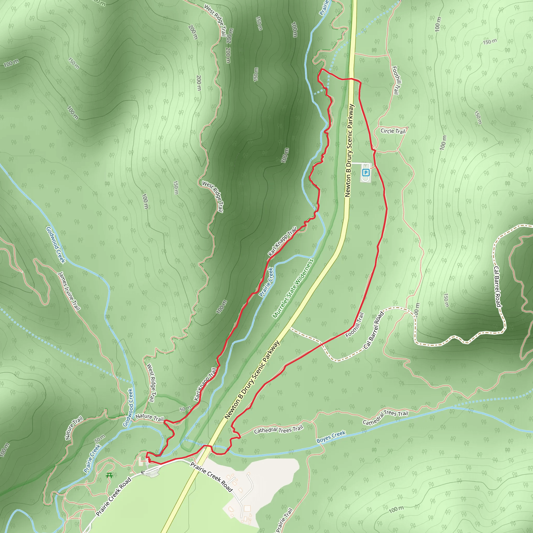 Karl Knapp Trail and Foothill Loop Trail mobile static map