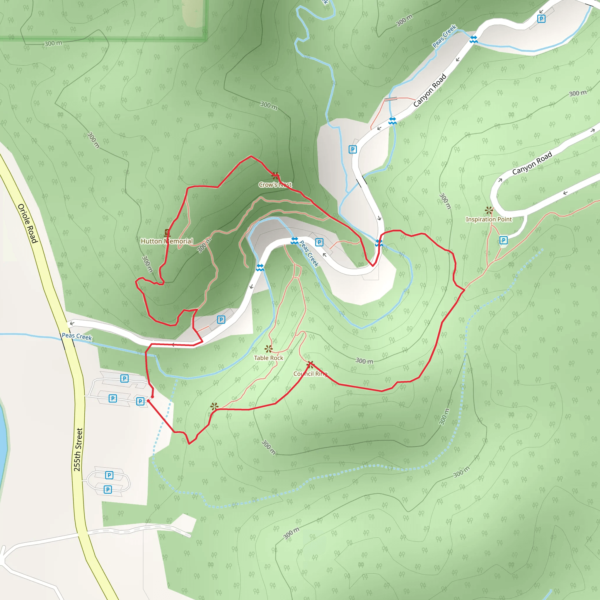 Loop around Peas Creek mobile static map