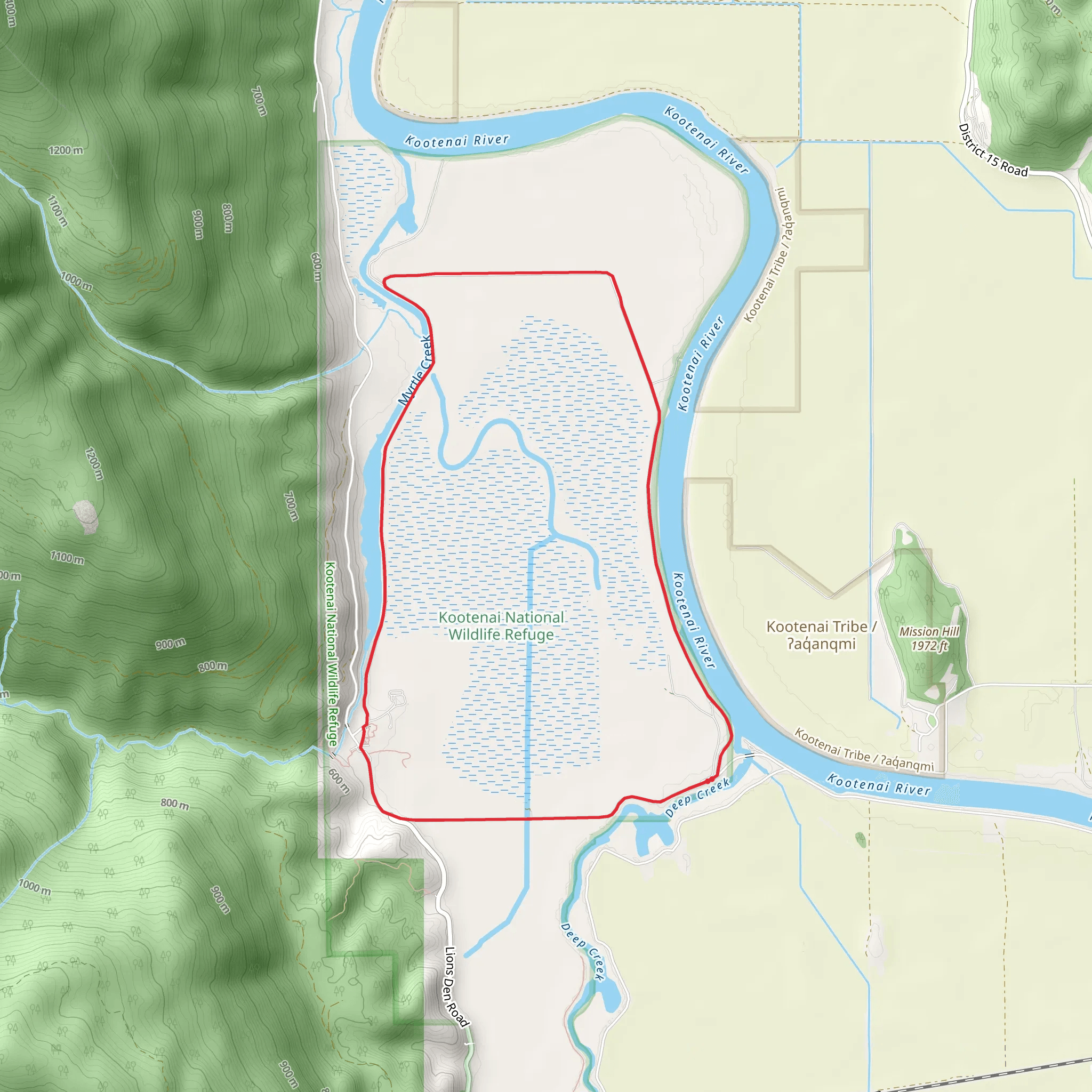 Myrtle Creek and Kootenai River Loop mobile static map