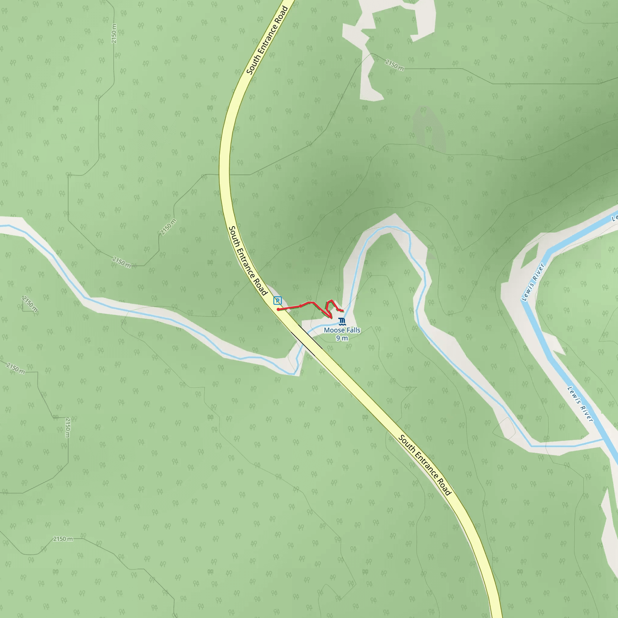 Moose Falls Out and Back mobile static map