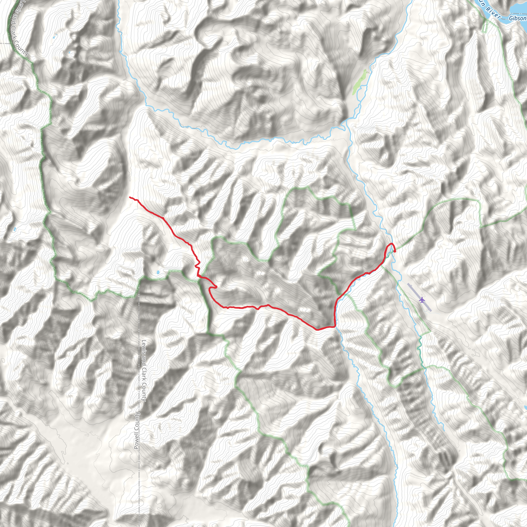 East Fork Ahorn Creek via Continental Divide Trail mobile static map