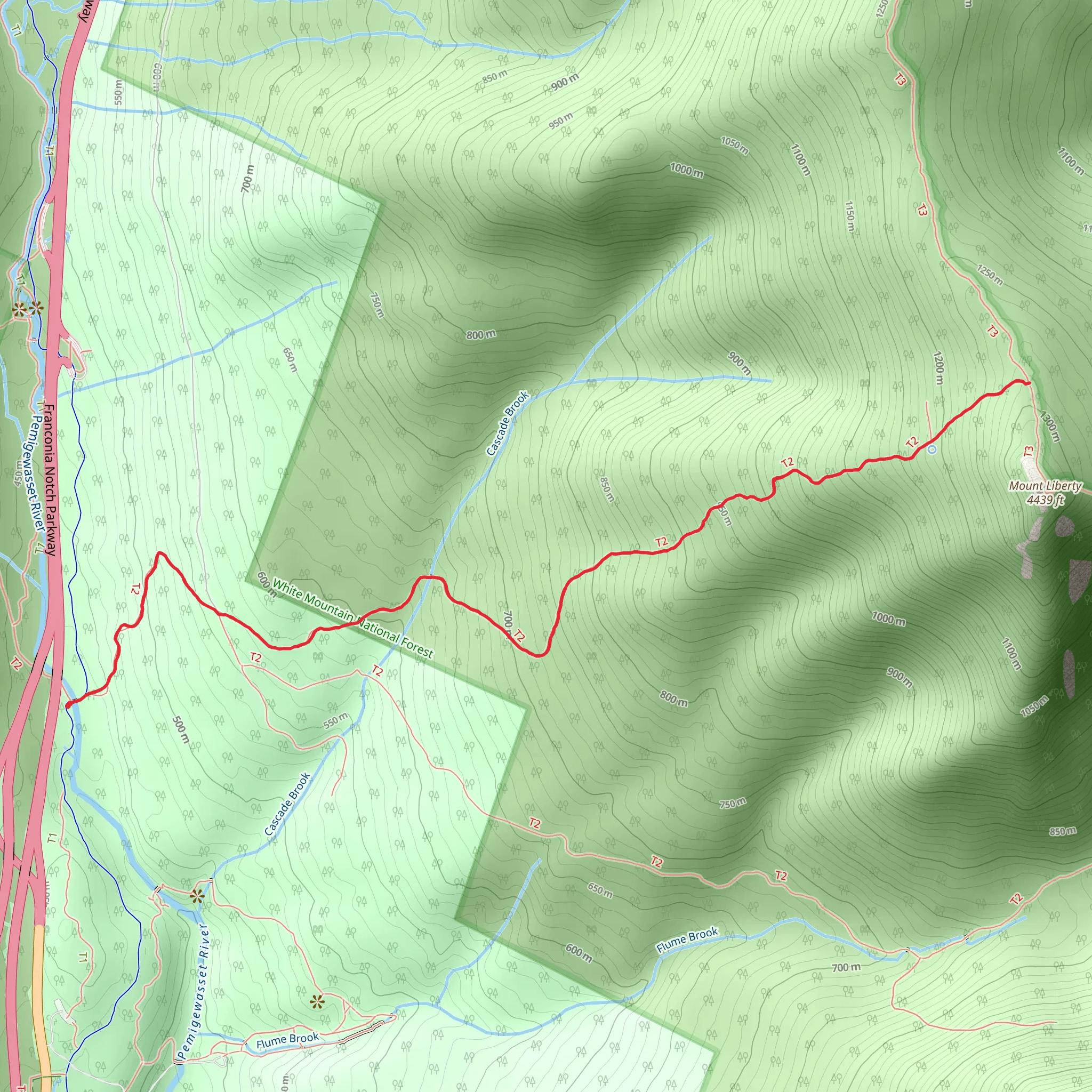 Liberty Spring Trail mobile static map