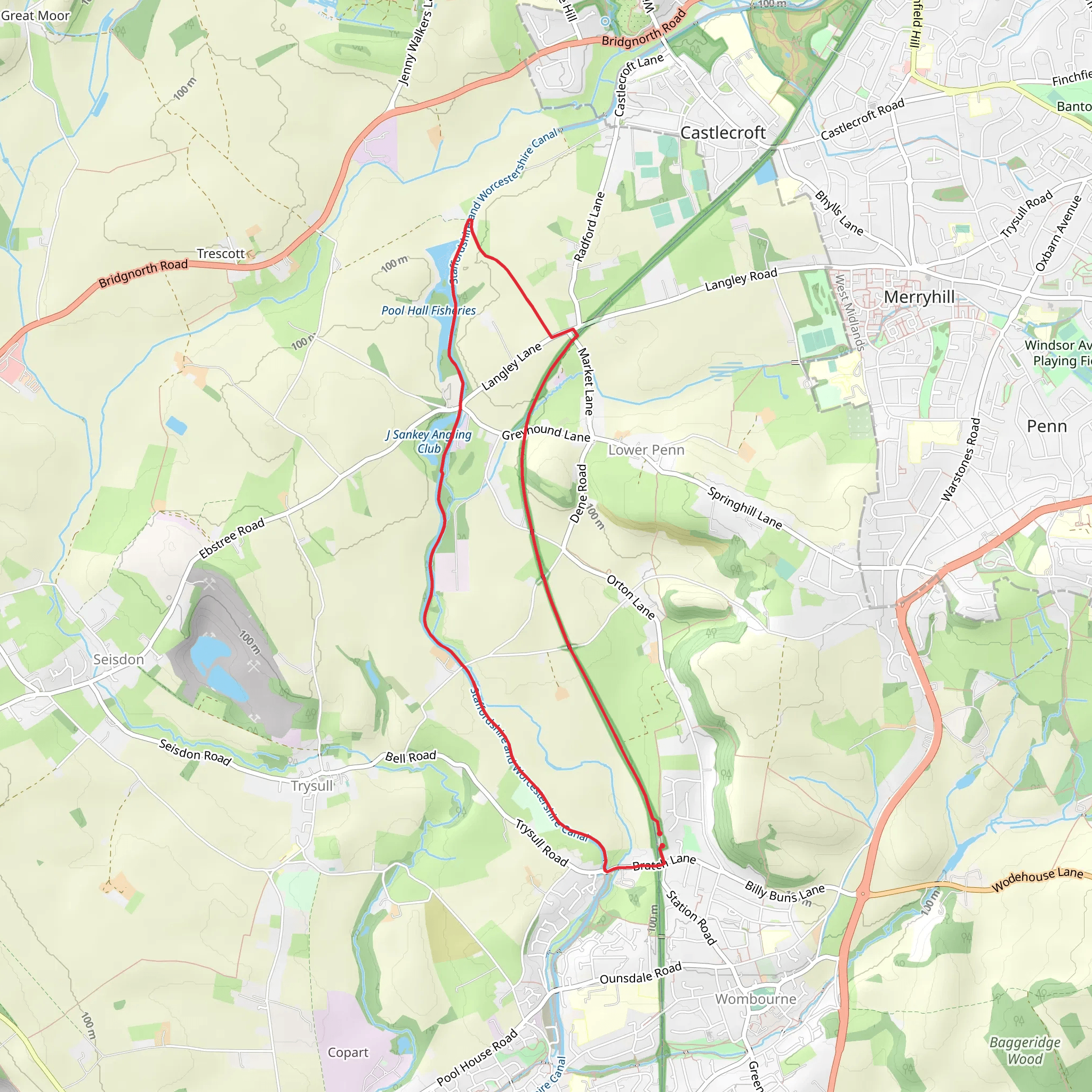 Wombourne Railway Walk mobile static map