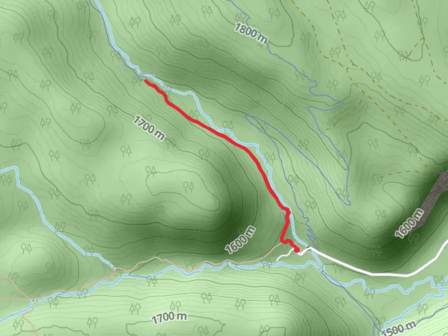 An image depicting the trail Tumalo Creek - North Fork Trail and its surrounding area.