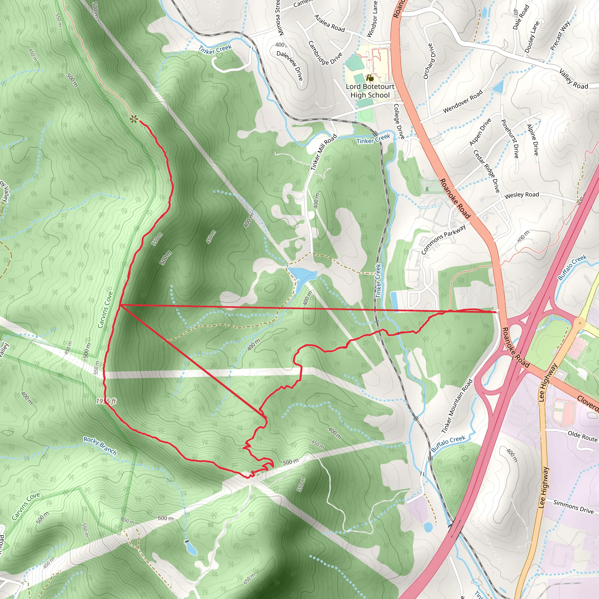 Appalachian Trail from Roanoke Road mobile static map