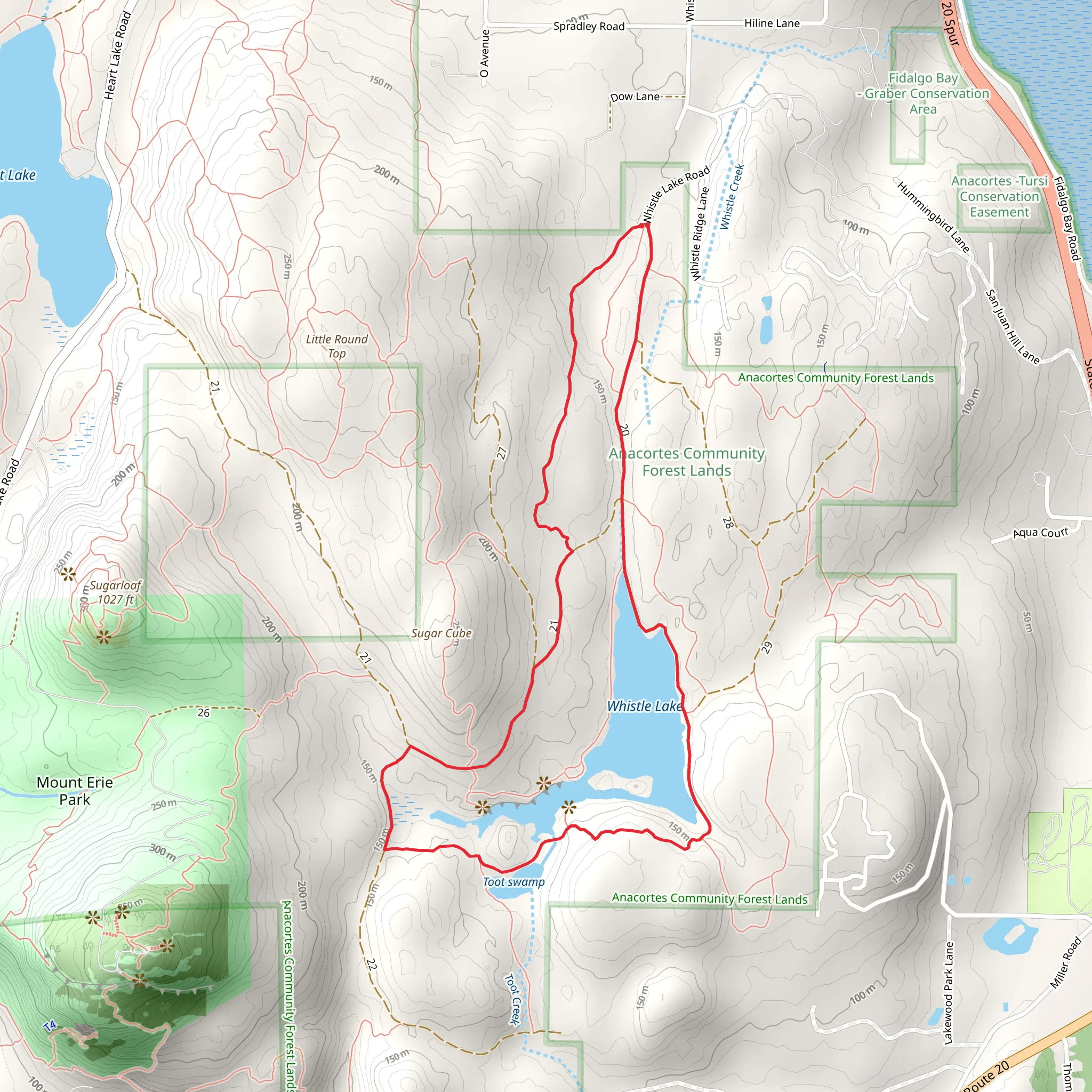 Whistle Lake Loop mobile static map