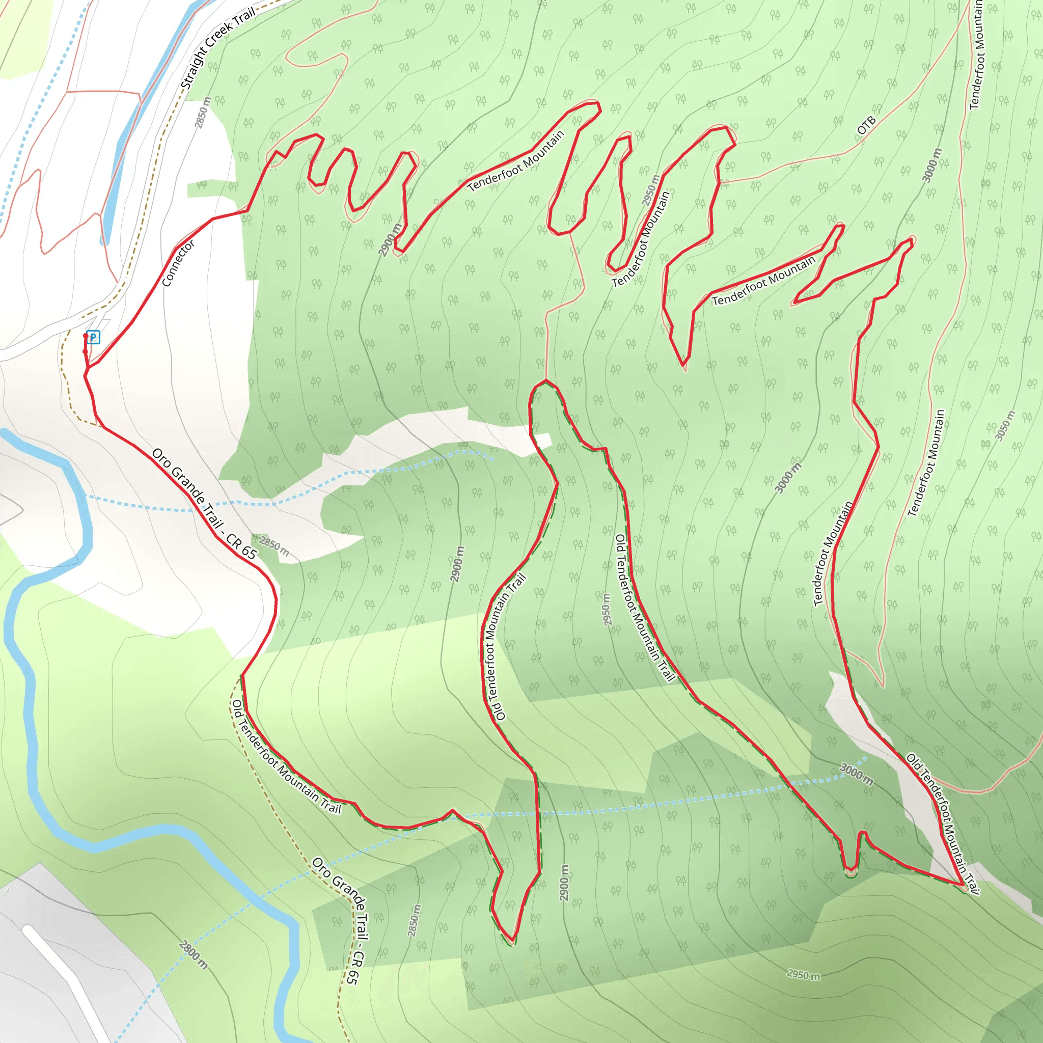 Tenderfoot Mountain and Upper Loop Trail mobile static map