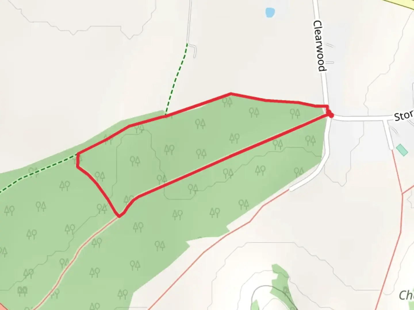 An image depicting the trail Black Dog Woods Path and its surrounding area.