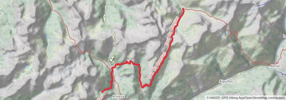 GR 58 - Le Tour Du Queyras A Pied stage 6 Map