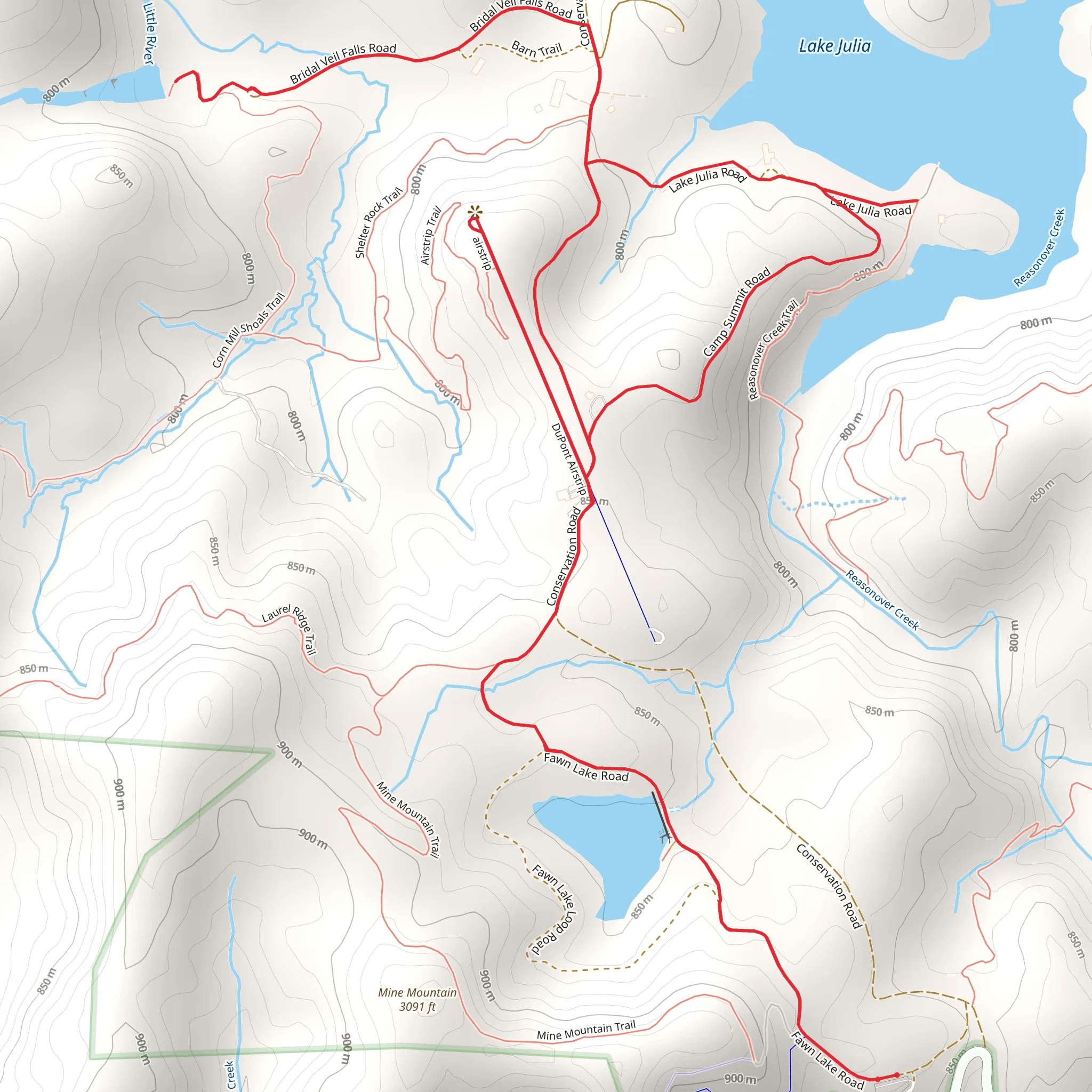 Fawn Lake and Lake Julia Loop mobile static map