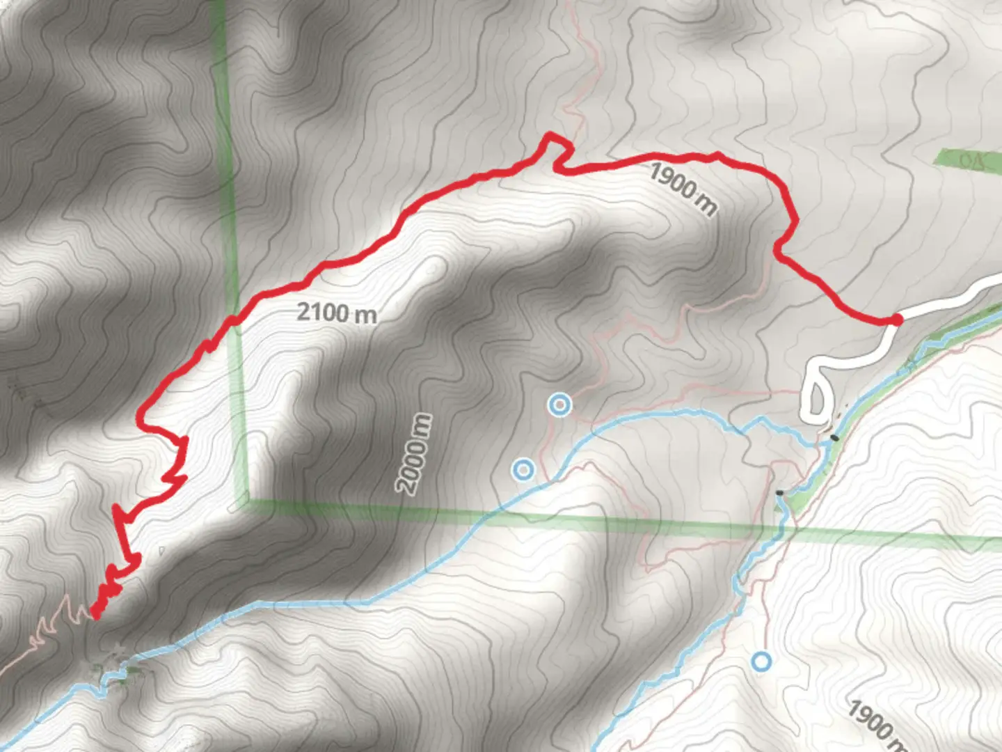 An image depicting the trail Green House Trail Out and Back and its surrounding area.