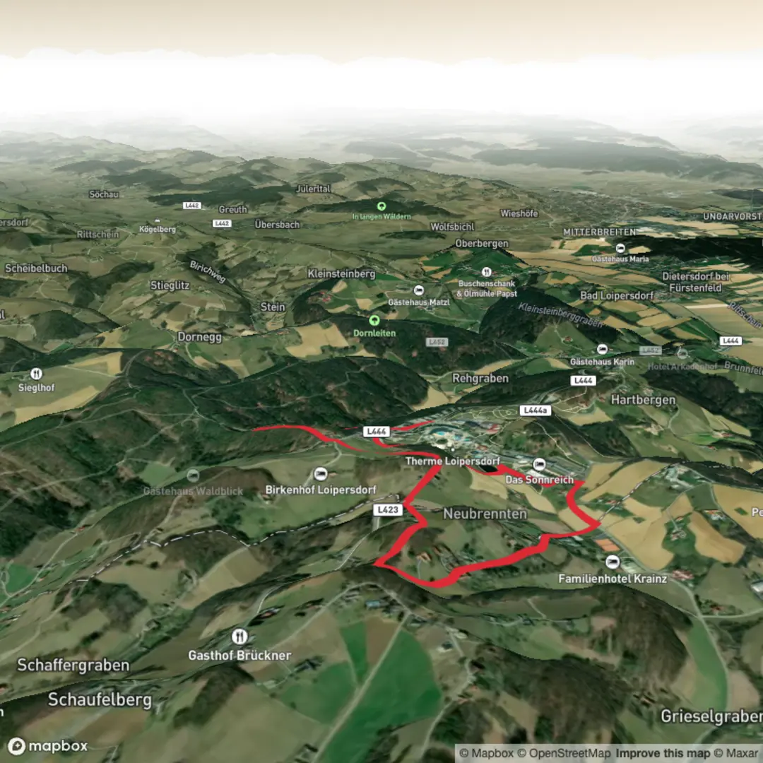 An image depicting the trail Lautenberg and Schaufelberg Loop and its surrounding area.
