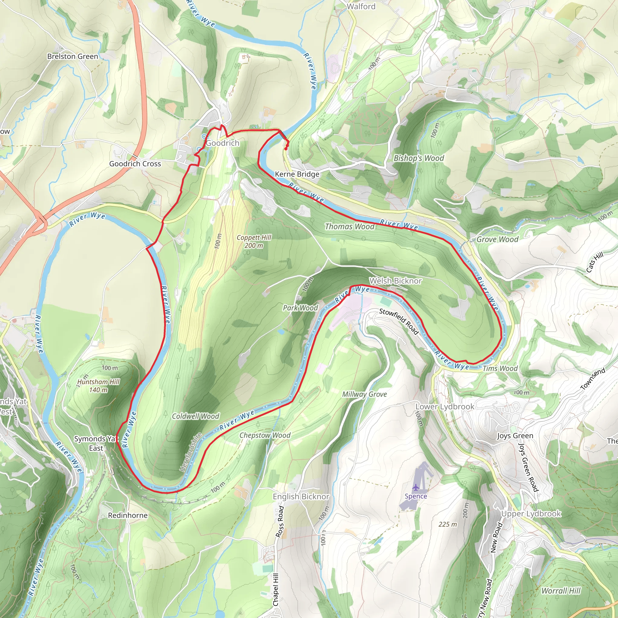 Goodrich and Welsh Bicknor Loop via River Wye mobile static map