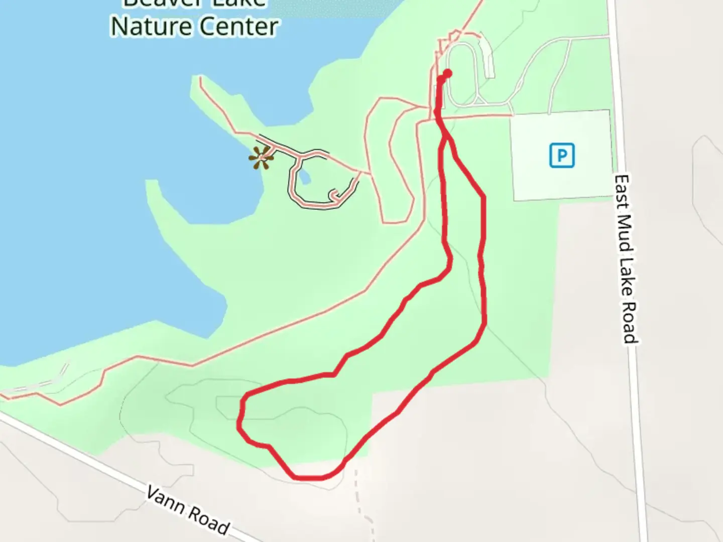 An image depicting the trail Beaver Lake County Park - Mud Lake and its surrounding area.