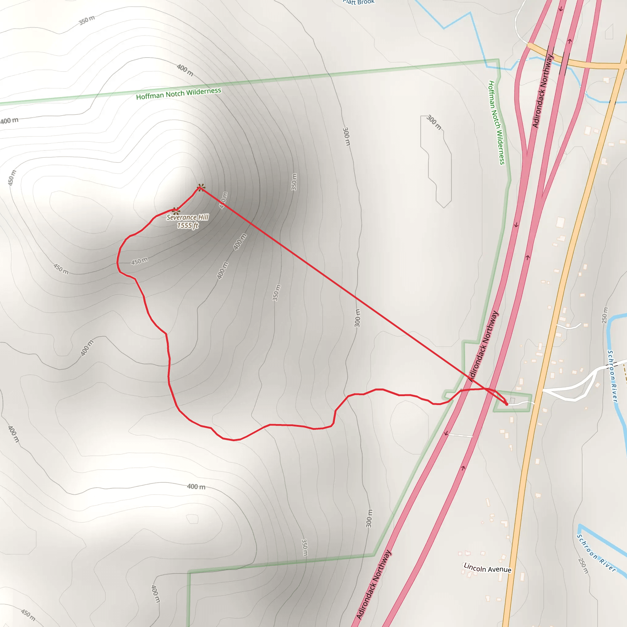 Severance Hill Trail mobile static map
