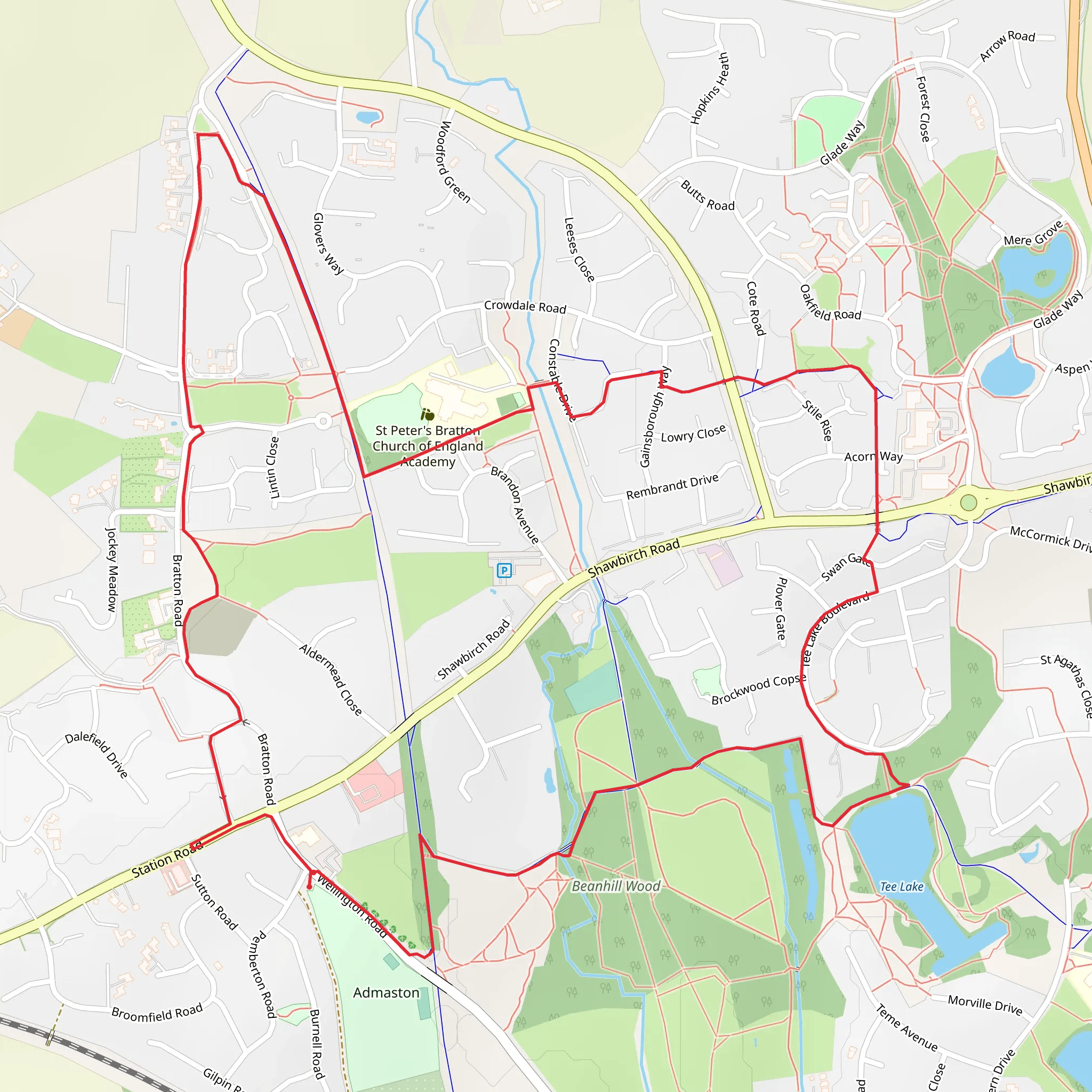 Admaston Loop mobile static map