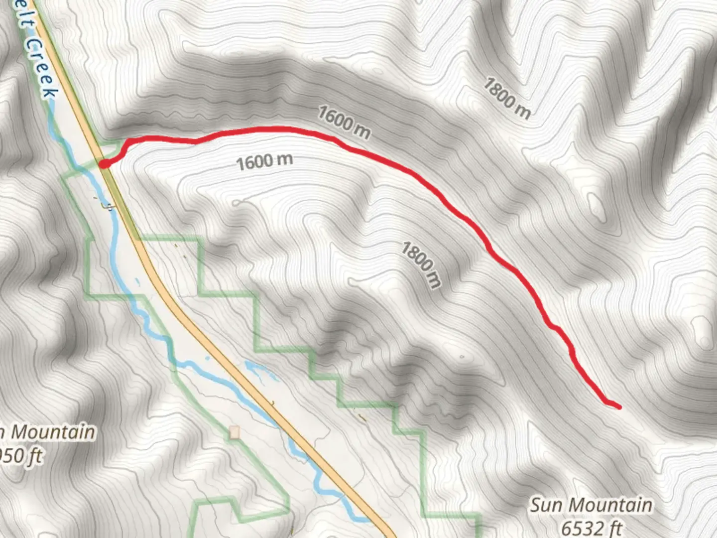 An image depicting the trail Paine Gulch Trail and its surrounding area.