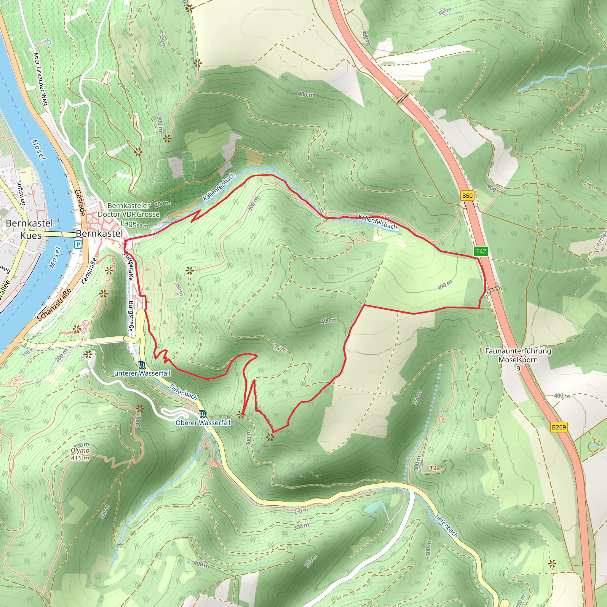 Moselsteig and Bernkasteler Schweiz Loop mobile static map