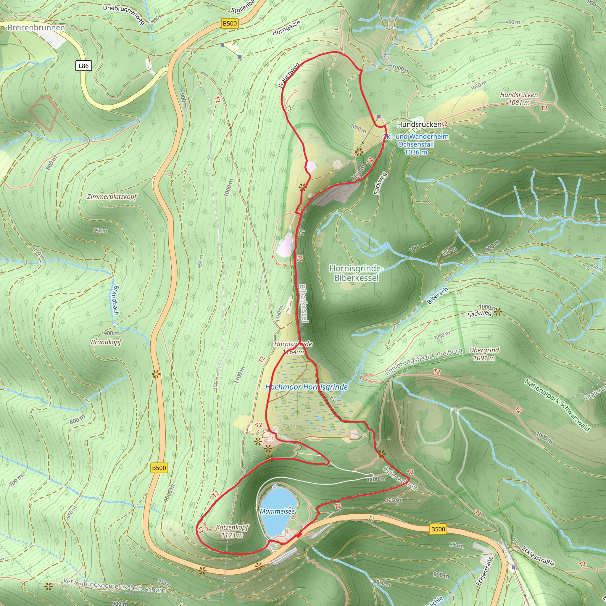Mummelsee and Kleine Grinde Loop mobile static map