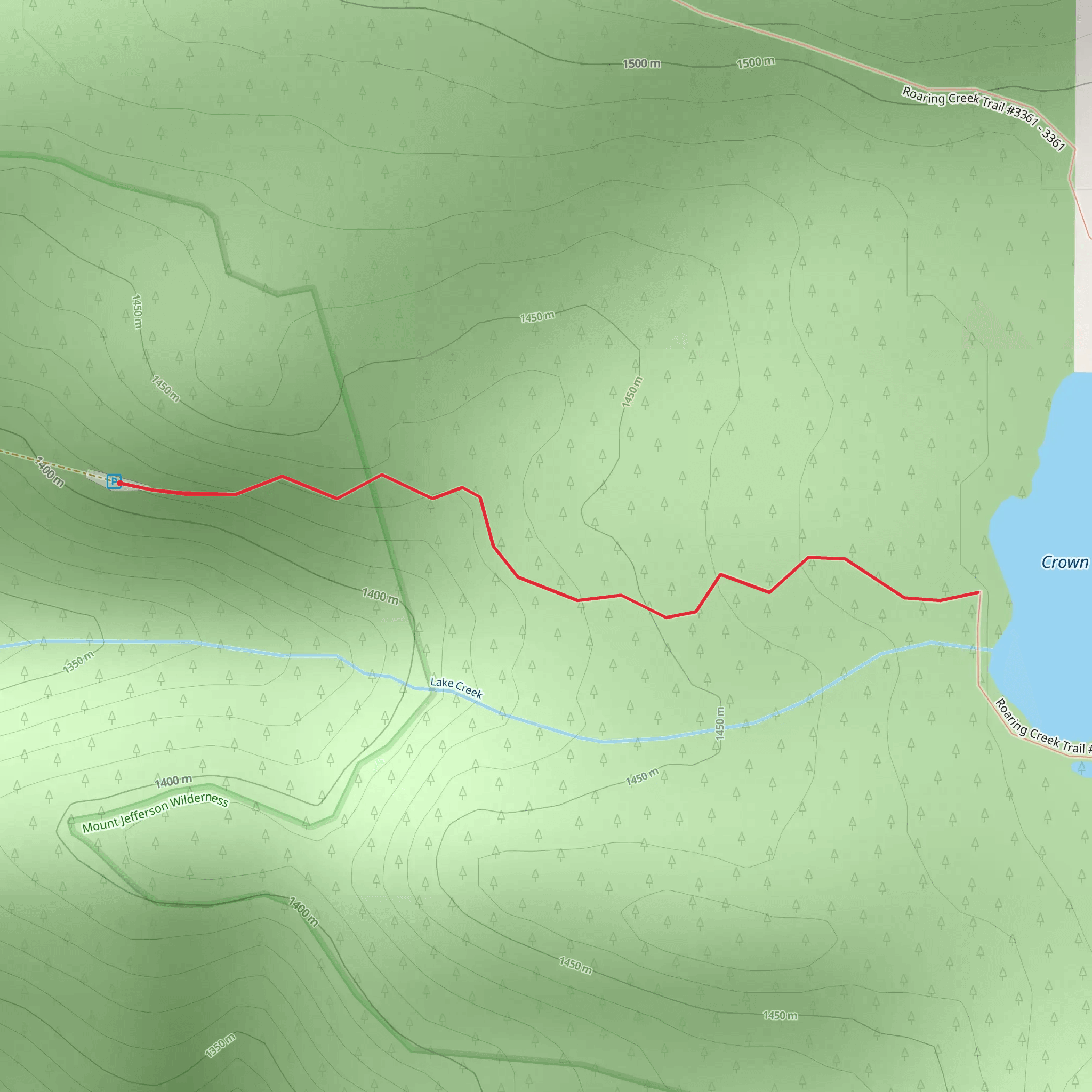 Crown Lake Trail mobile static map