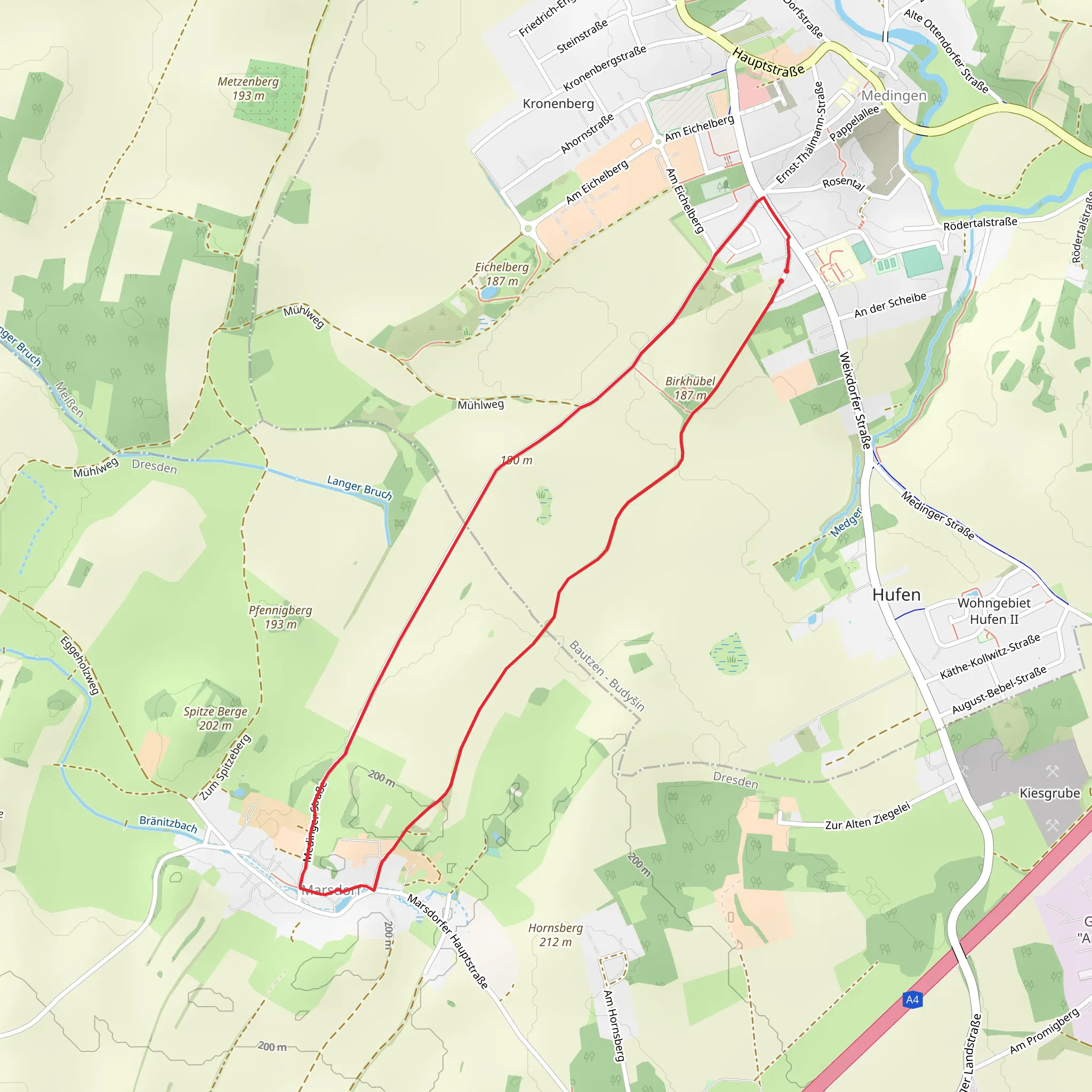 Birkhübel Loop via Marsdorfer Rundweg mobile static map