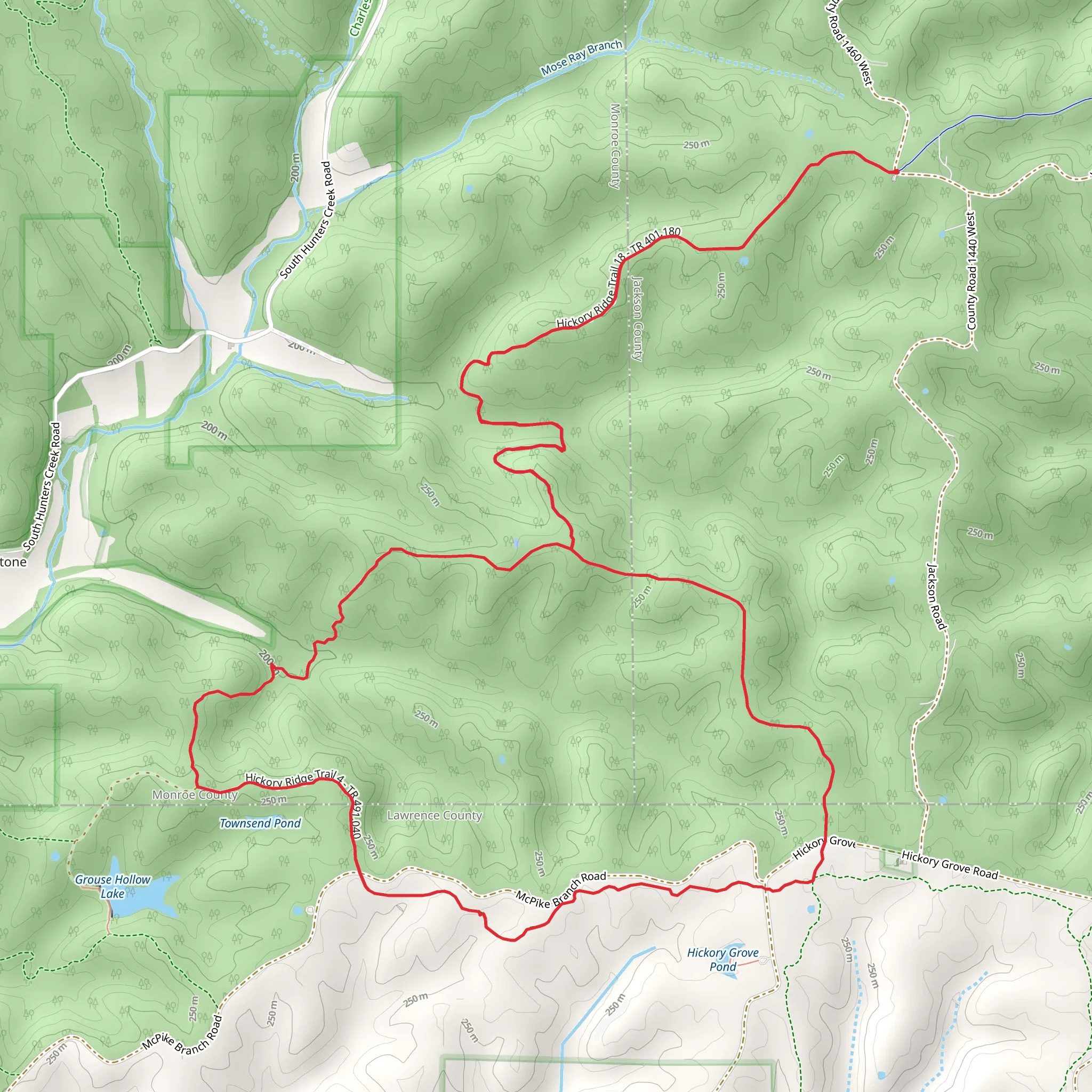 Hickory Ridge Trail Loop - 18 mobile static map