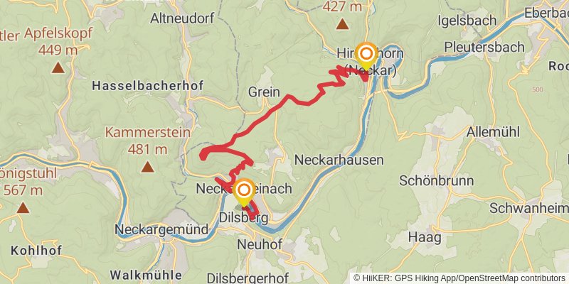 Neckarsteig stage 2 Map