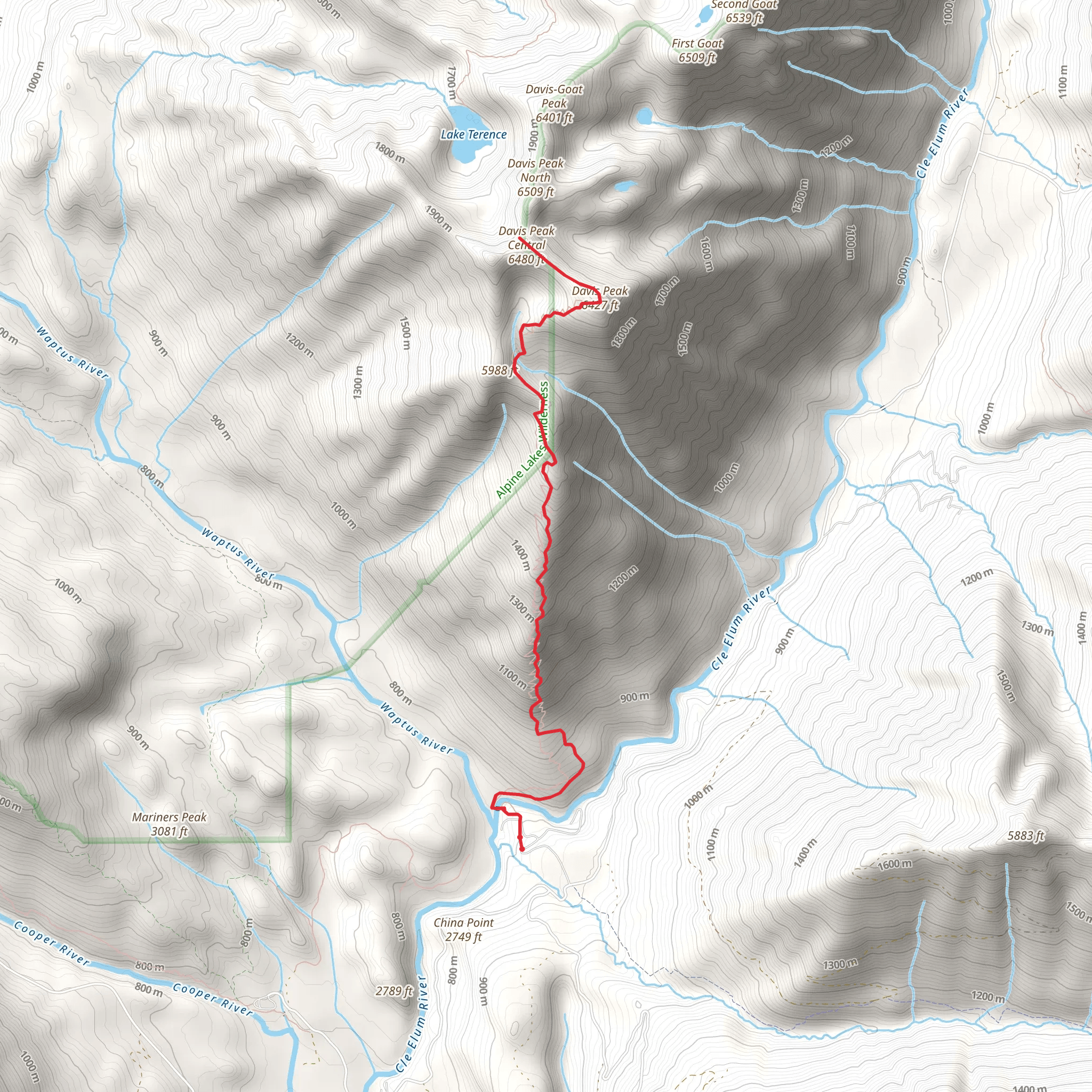 Davis Peak Trail mobile static map