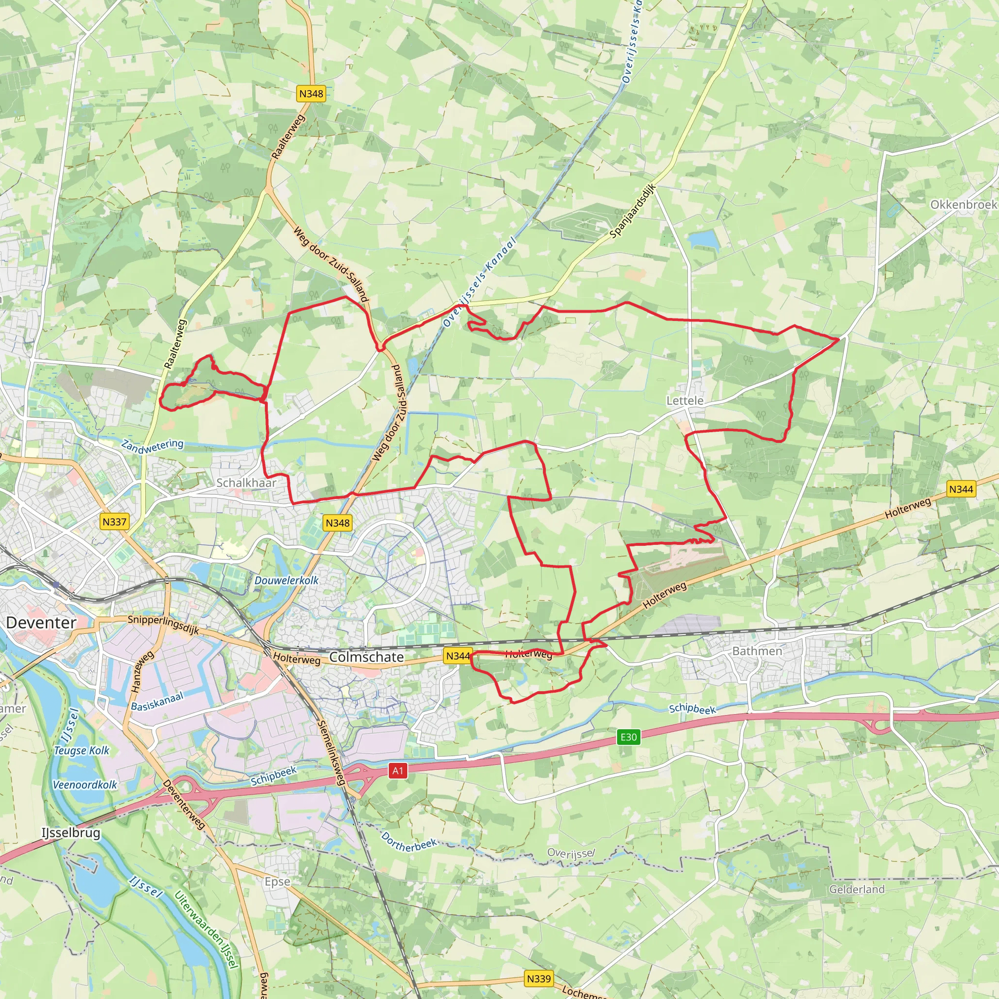 Zandbelt, Bannink and Klein Kiekenbelt Loop mobile static map