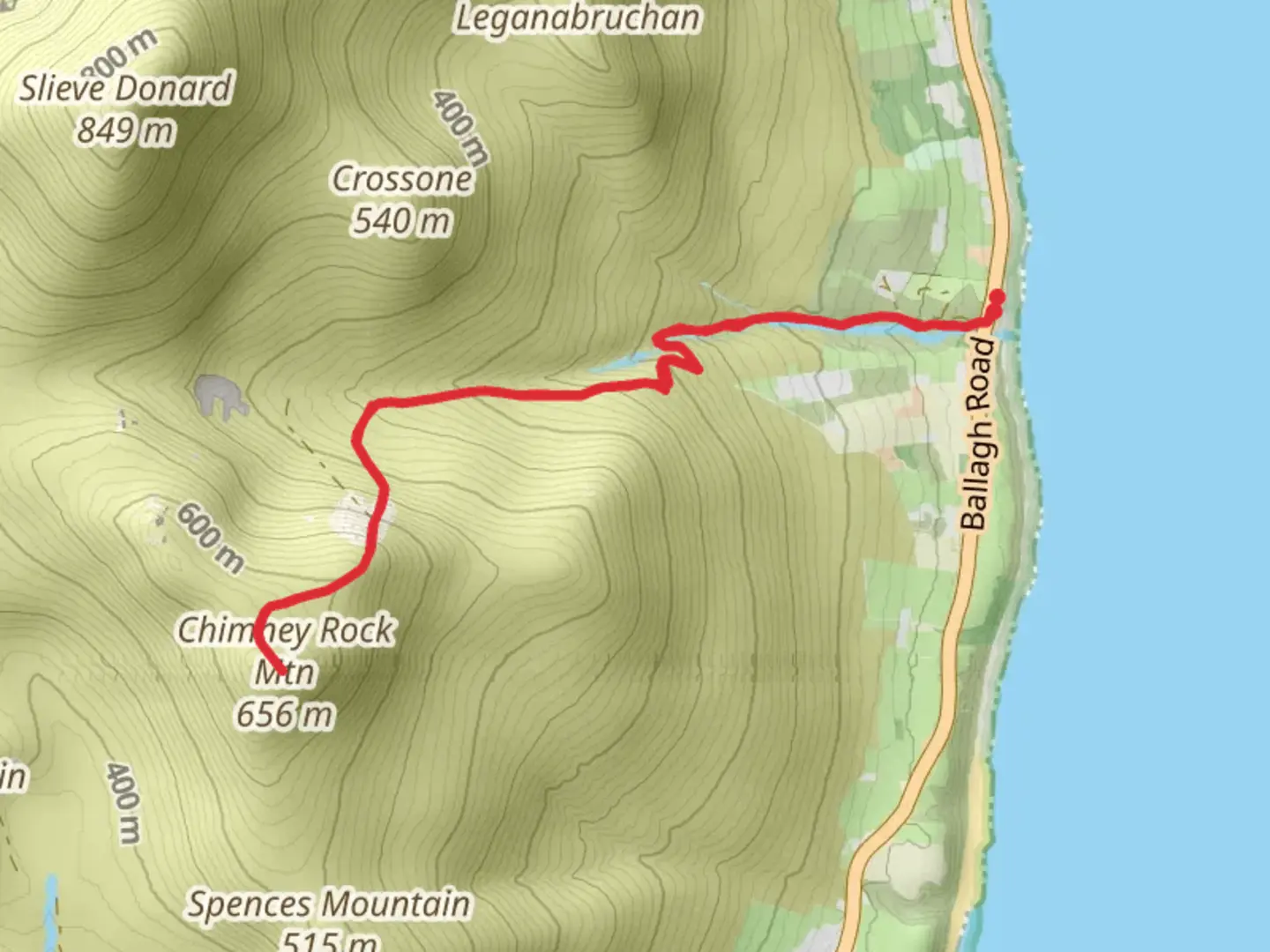 An image depicting the trail Chimney Rock Mountain Trail and its surrounding area.