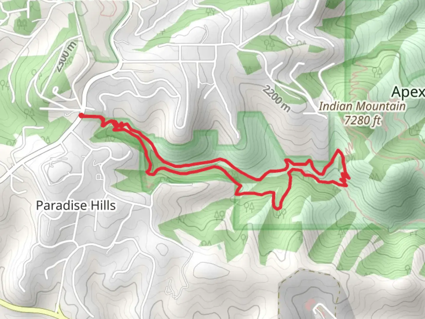 An image depicting the trail Apex Trail and Enchanted Forest Loop Trail and its surrounding area.
