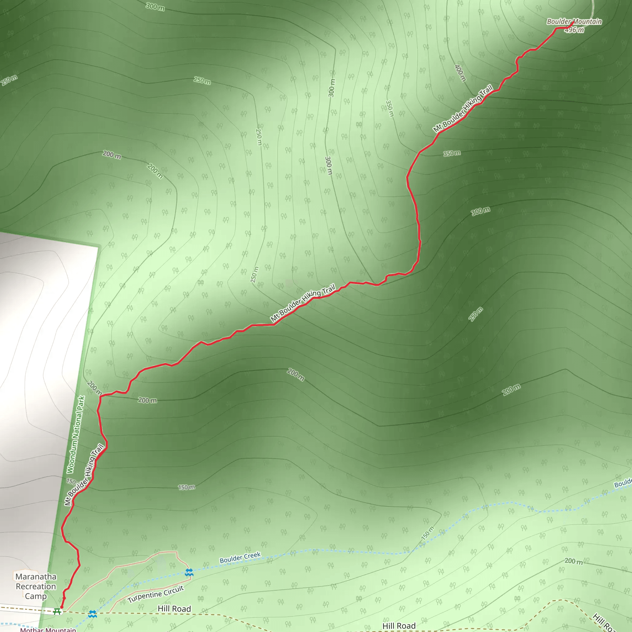Mount Boulder Track mobile static map
