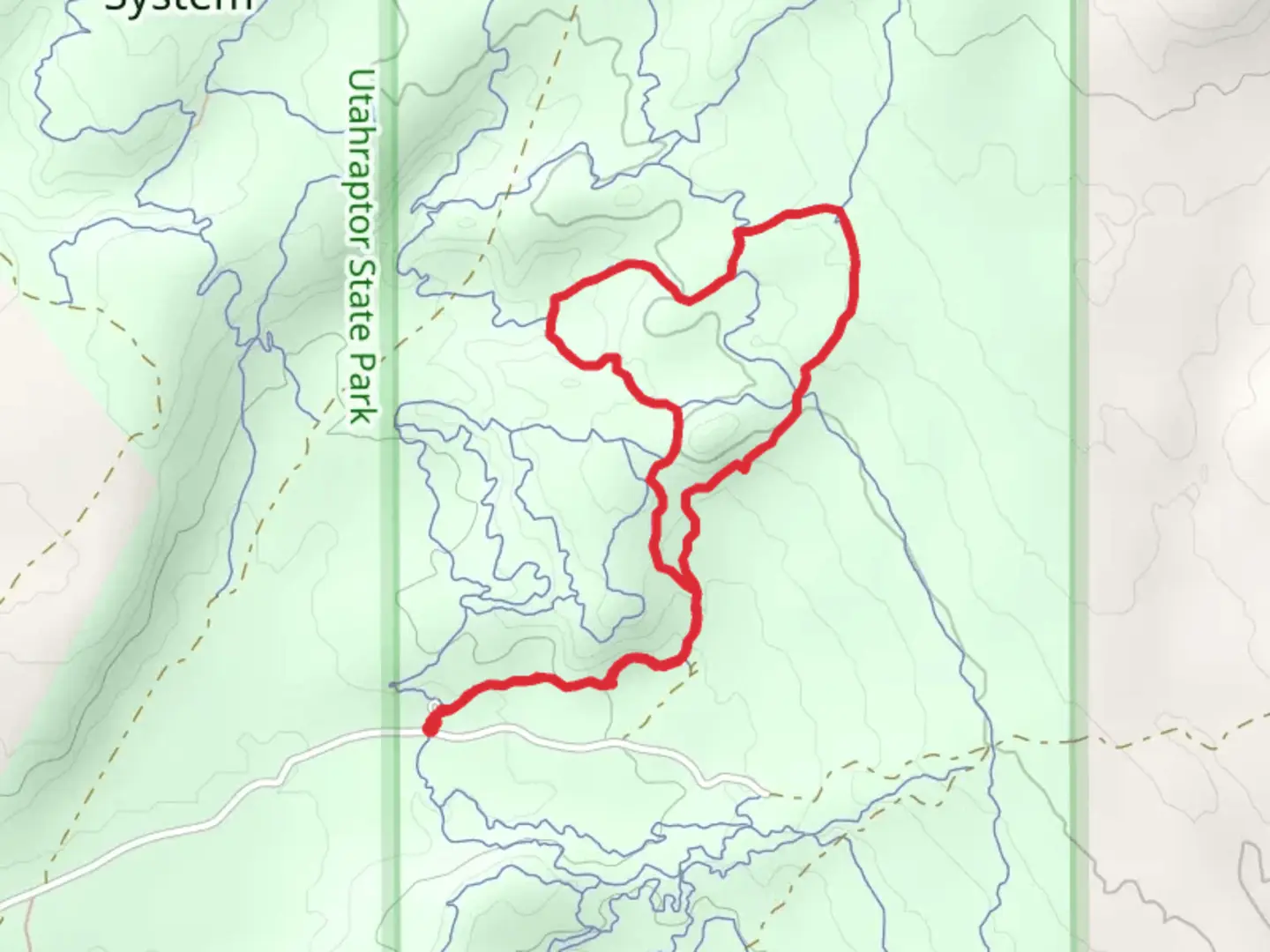 An image depicting the trail Borderline and Secret Passage Loop and its surrounding area.