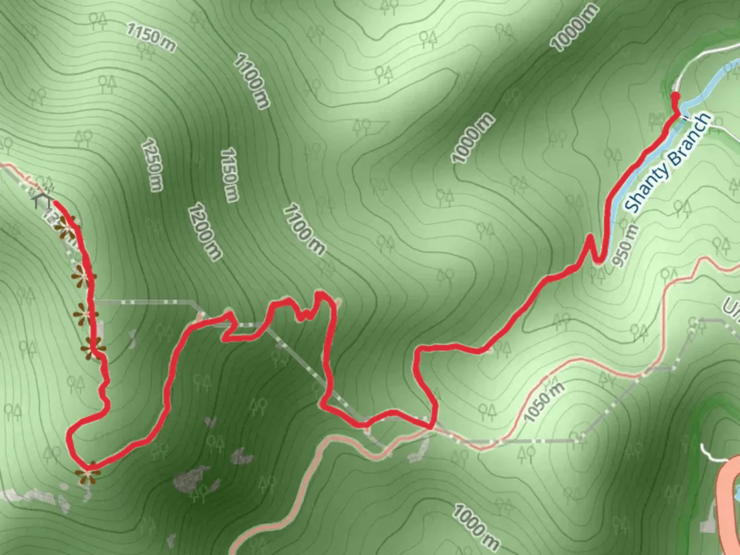 An image depicting the trail Blood Mountain and its surrounding area.