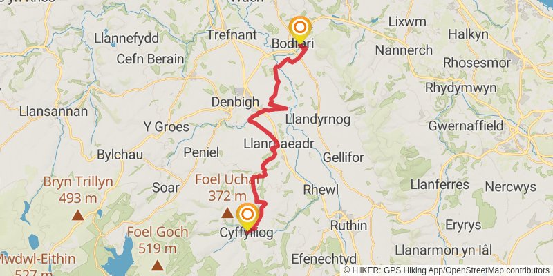 Hiraethog Trail stage 4 Map