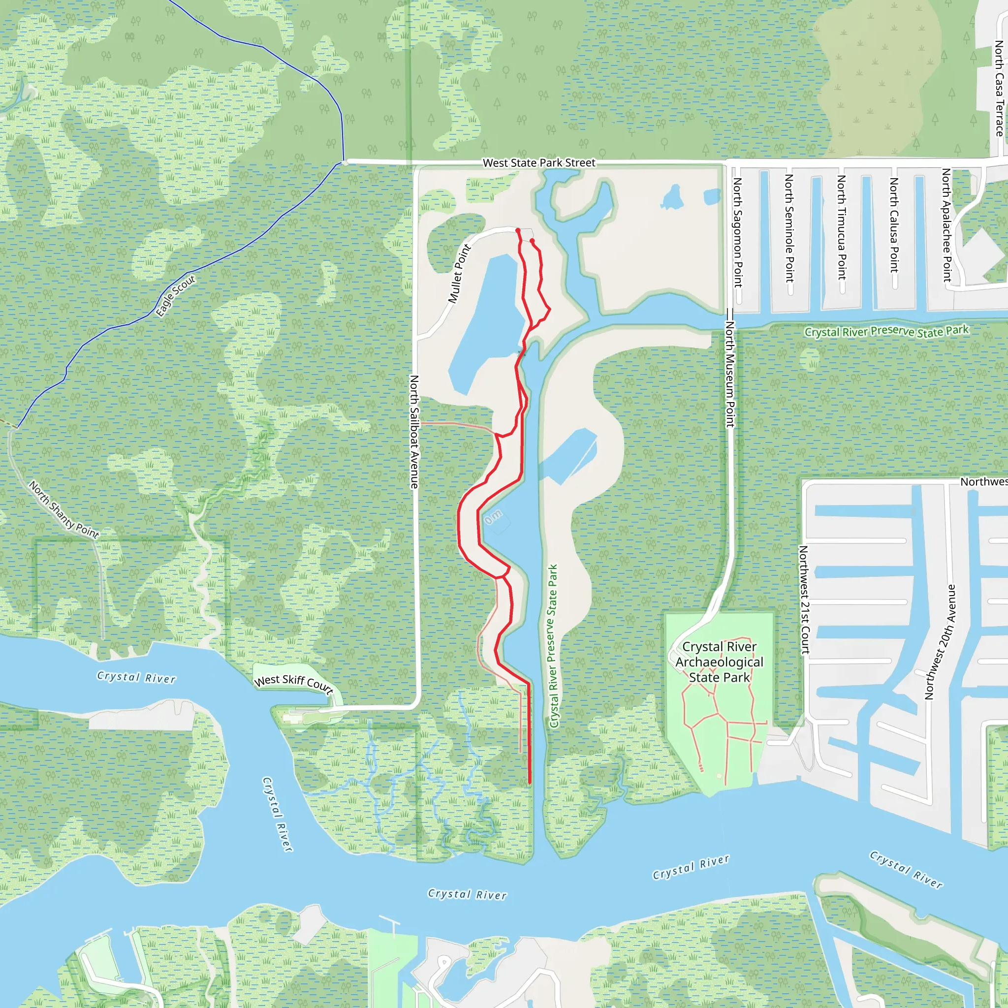 Crystal River Preserve State Park Loop Trail mobile static map