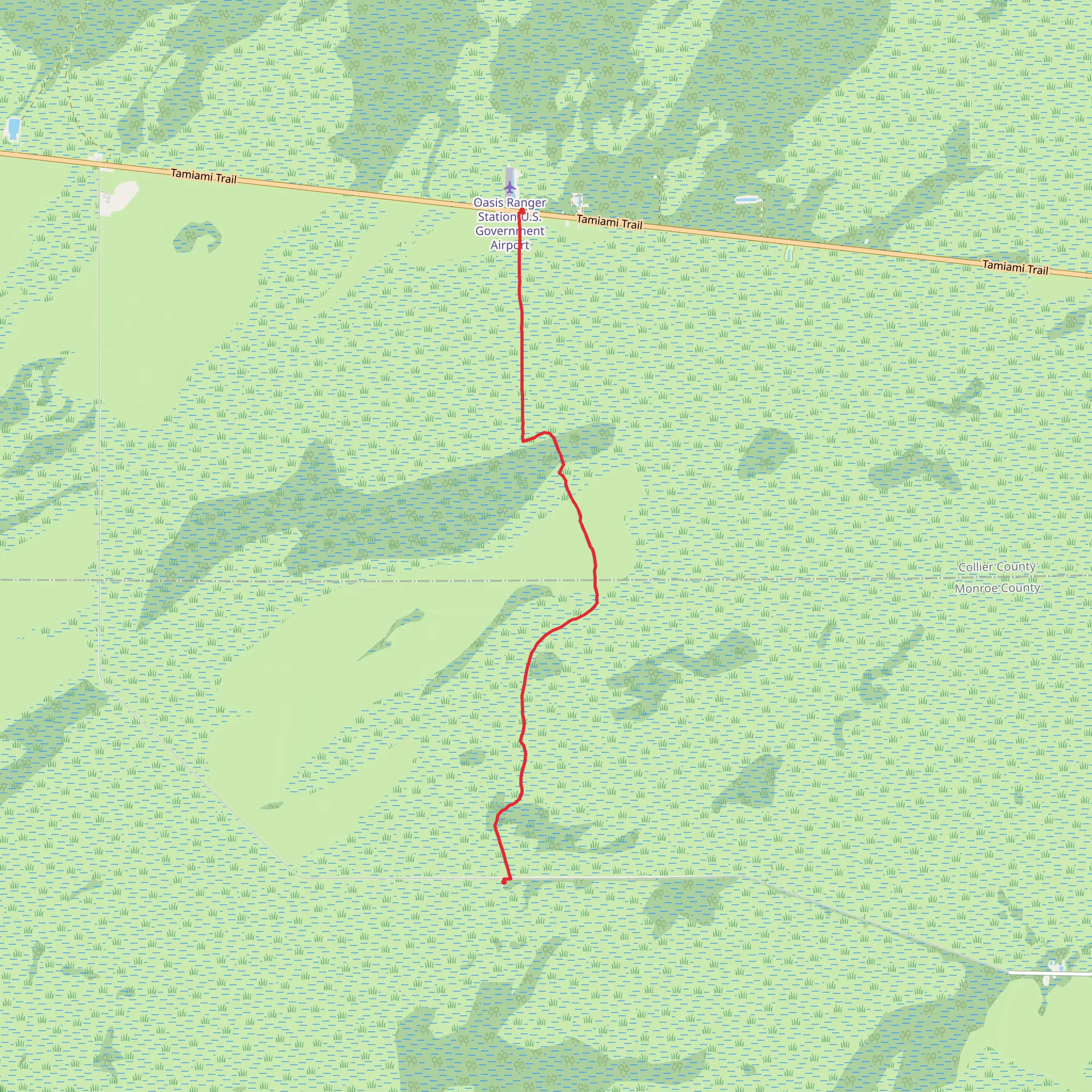 Roberts Lakes Trail mobile static map
