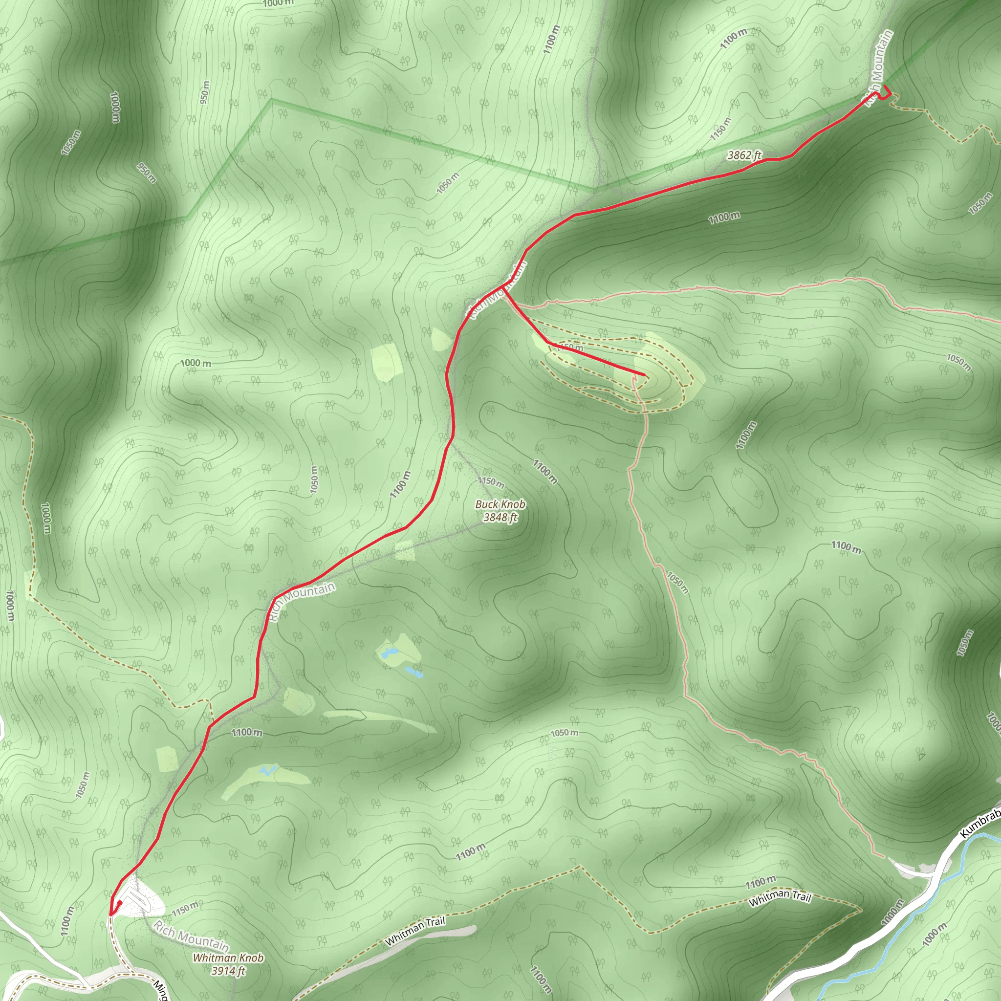 Rich Mountain Fire Trail mobile static map