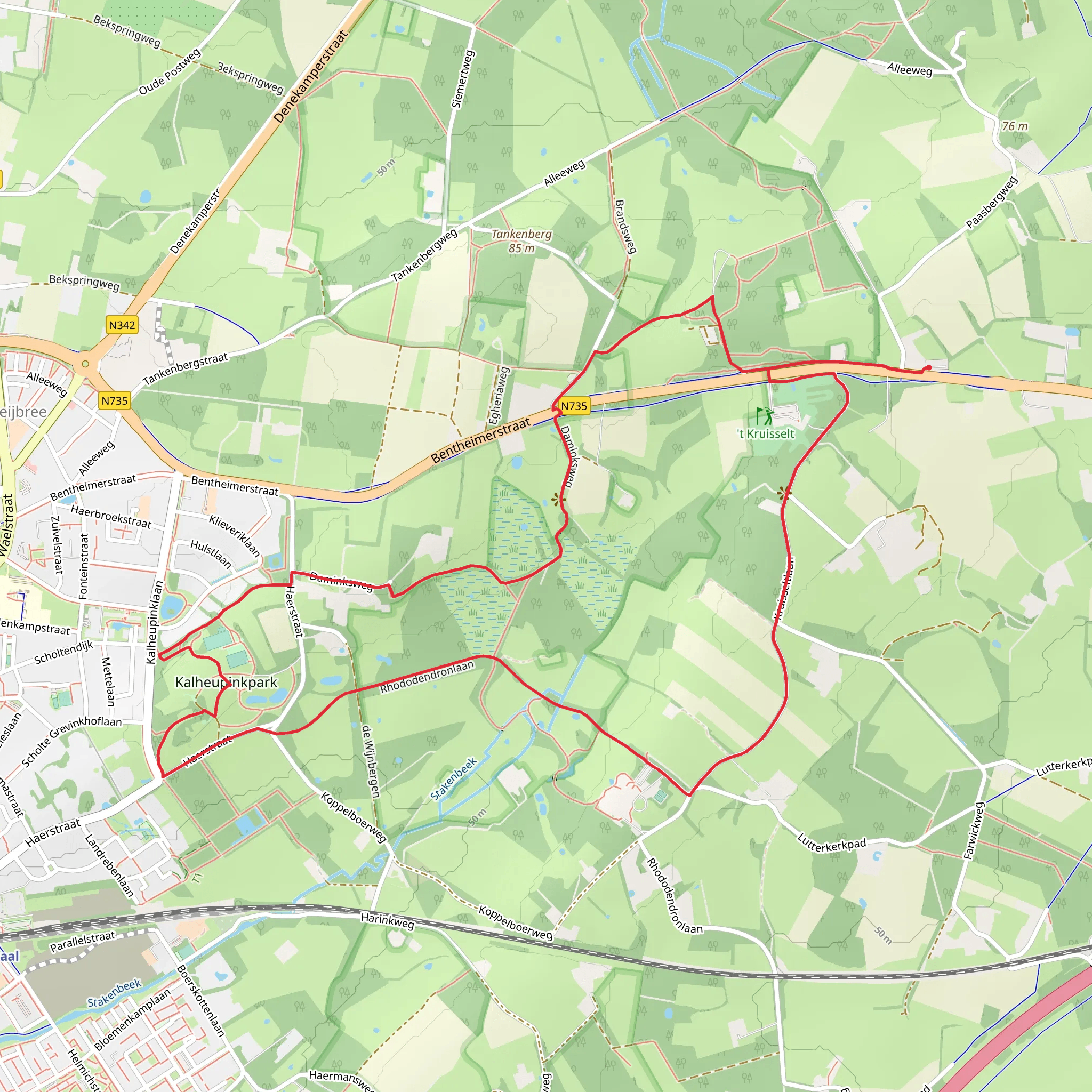 Kalheupinkpark and Landgoed De Wilmersberg Loop mobile static map