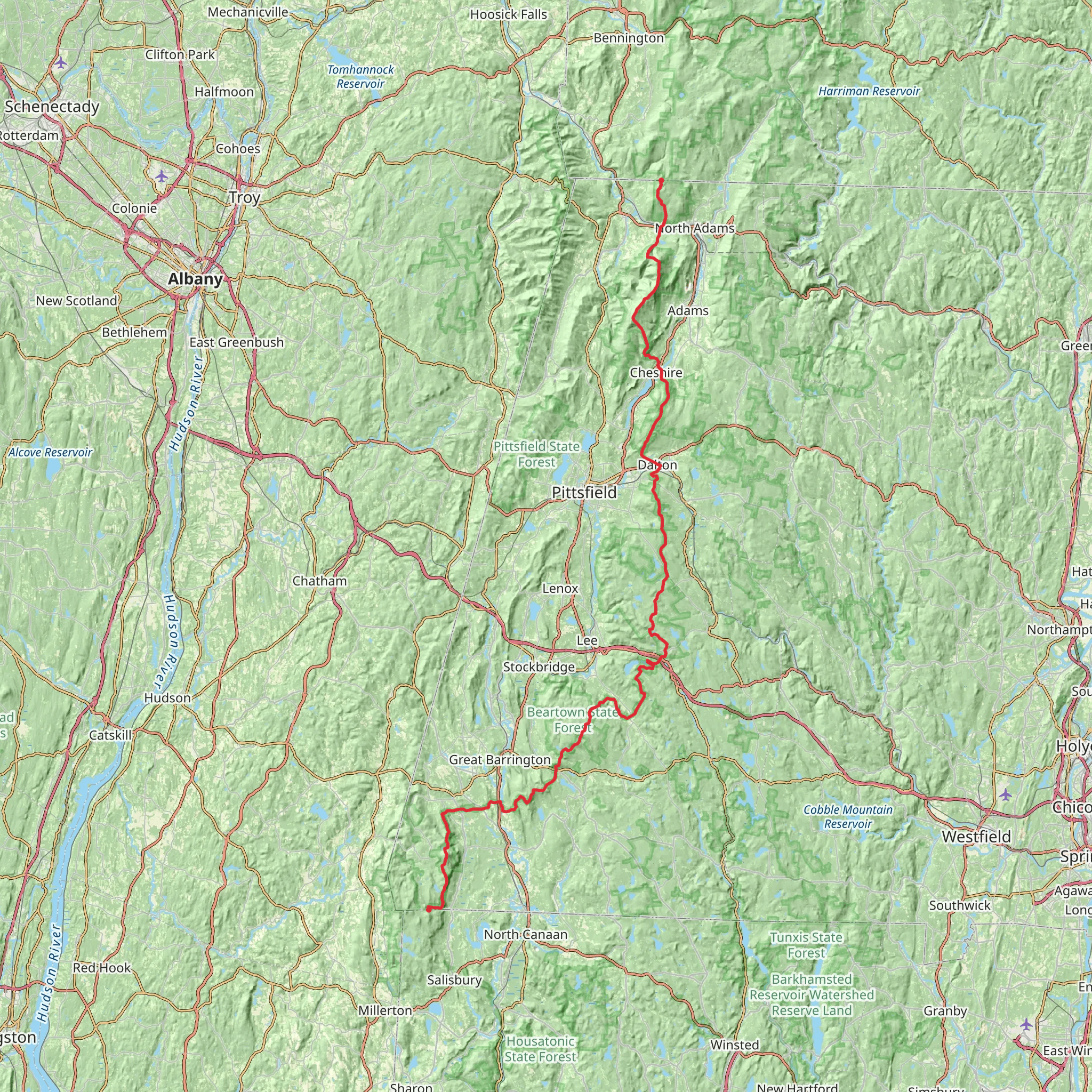 Appalachian Trail - Massachusetts mobile static map