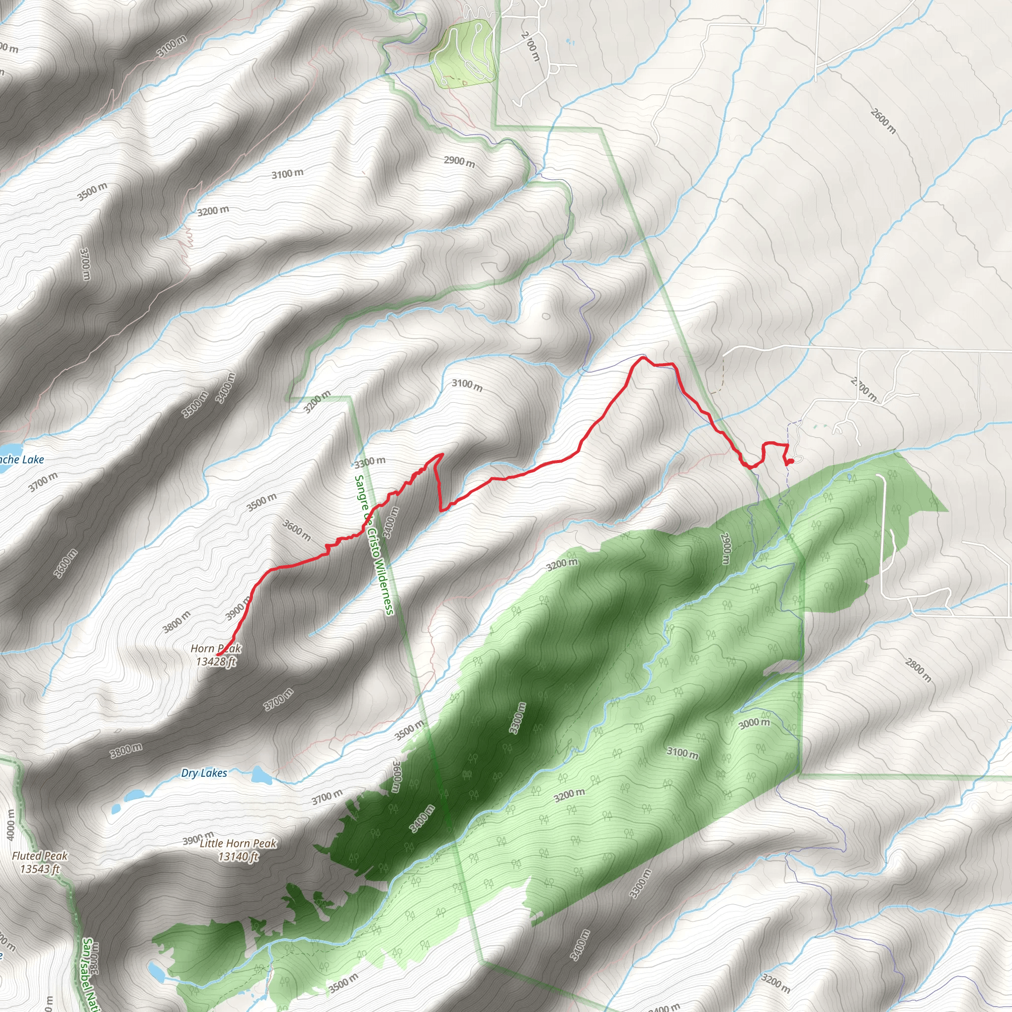 Horn Peak Trail mobile static map