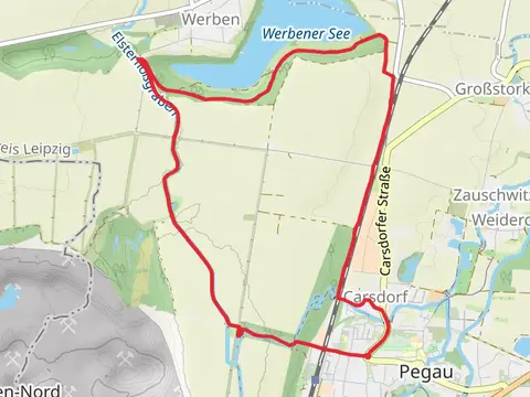 Werbener See via Flossgraben Wanderweg