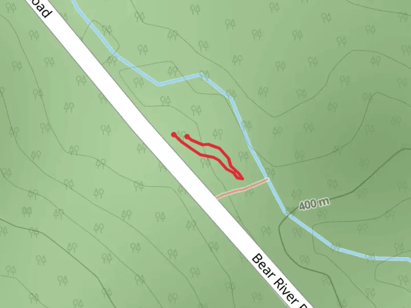 An image depicting the trail Mother Walker Falls Loop and its surrounding area.